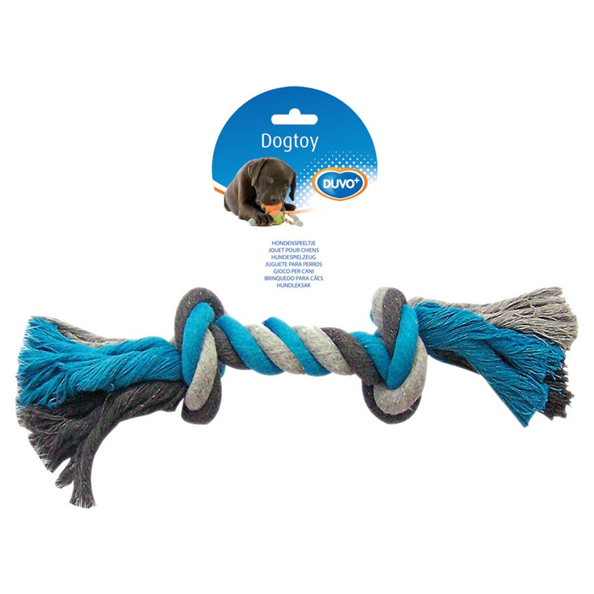 DUVO+ Tiertau Hundespielzeug Knot Baumwolle grau/blau