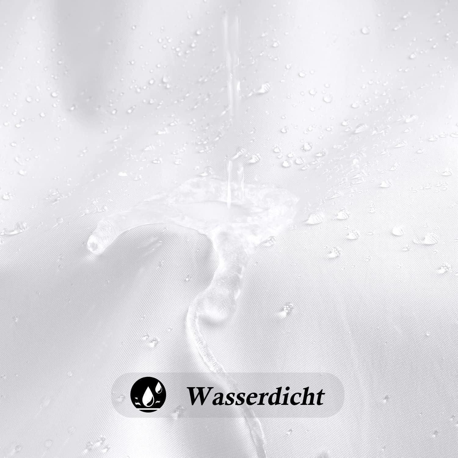 LuxusKollektion Duschvorhang Duschvorhang 100x200 Weiß Textilstoff Wasserdicht Badvorhang Breite 100 cm – Bild 4 von 5