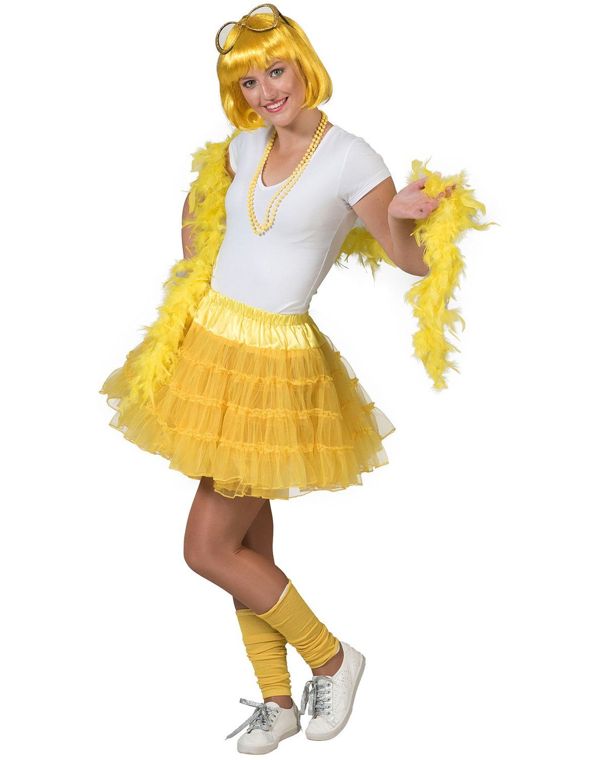 Clown-Kostüm Petticoat 'Karina' für Damen - 33 cm Länge, Gelb