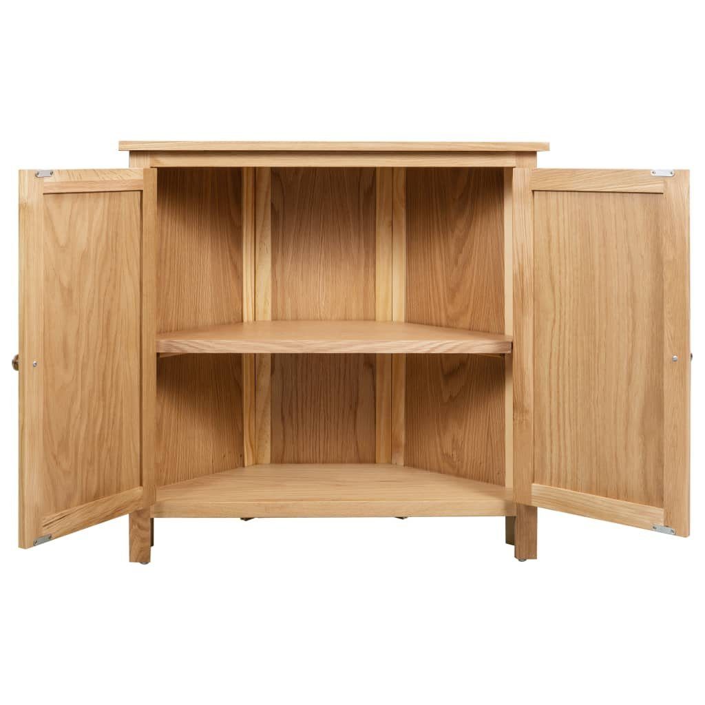 Massivholz 78 33,5 vidaXL Braun Eiche (1-St) cm x Fächerschrank Eckschrank 80 x