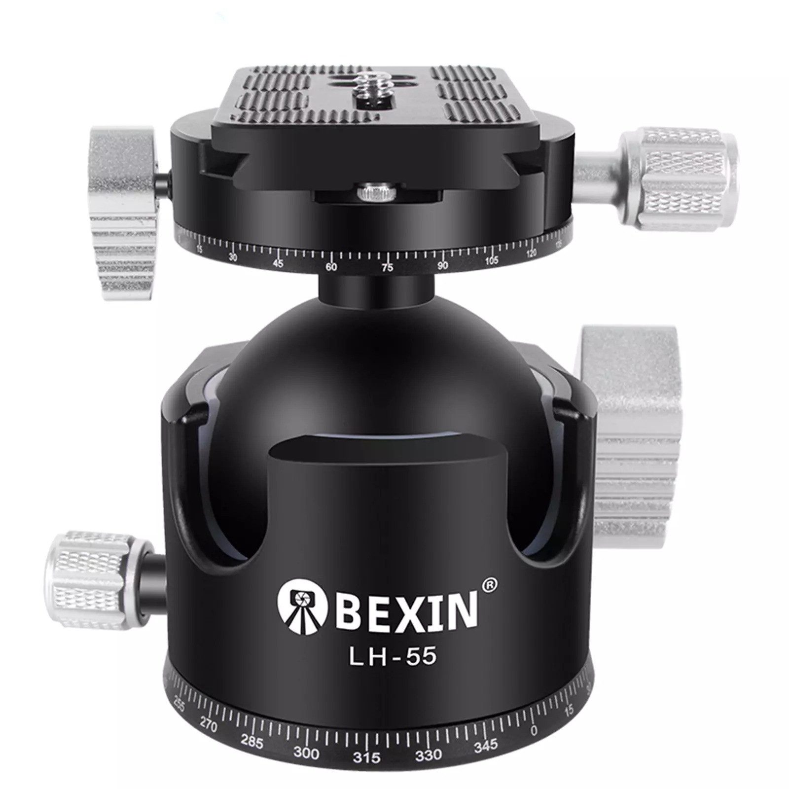 BEXIN Panoramakopf 55mm Doppelter Panorama-Stativkopf Platte für DSLR-Kamera