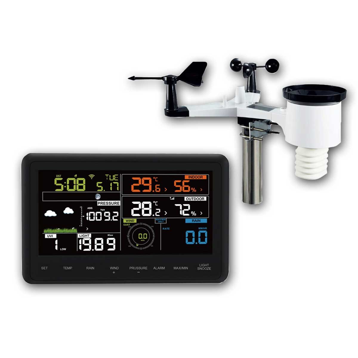 ChiliTec Gartenthermometer Digitale Funk-Wetterstation "CTW-902 WiFi" DCF