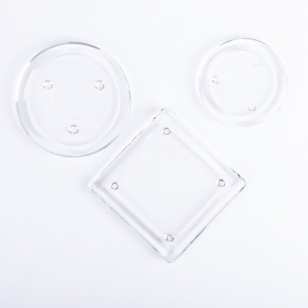 INNA-Glas Glasuntersetzer Runder Kerzenuntersetzer VINCENTIA aus Glas, klar, Ø14 cm – Bild 4 von 5