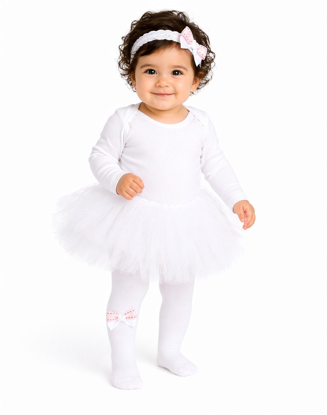 Strumpfhose Baby Kinder Strumpfhose und Stirnband Set festlich 2-teilig