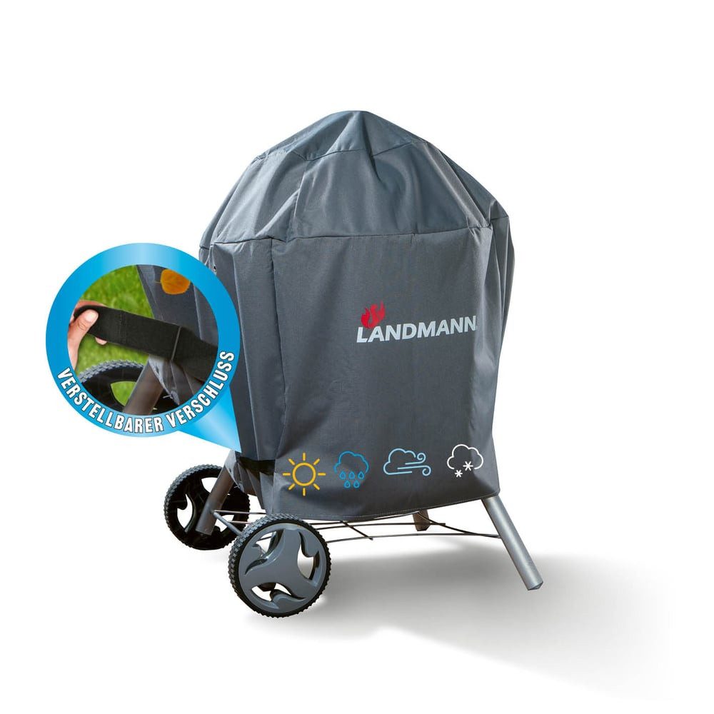 LANDMANN Grillabdeckhaube Wetterschutzhülle 90x70x70cm, Premium wasserdicht UV-beständig, atmungsaktiv & kältebeständig
