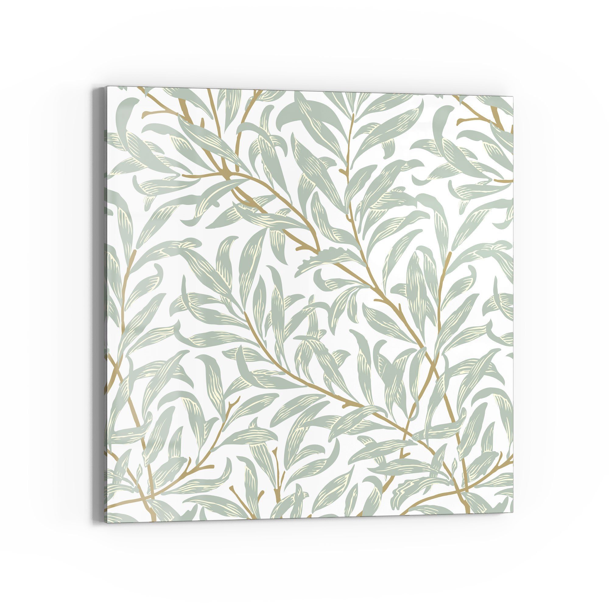 DEQORI Magnettafel 'Dekorative Weidenzweige', Whiteboard Pinnwand beschreibbar