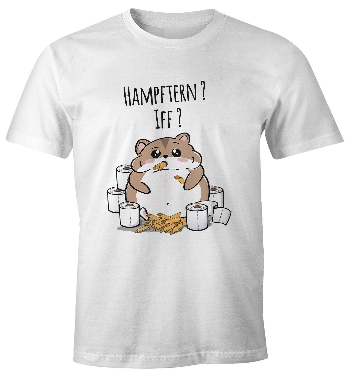 MoonWorks Print-Shirt Herren T-Shirt Spruch Motiv Virus Pandemie 2020 Hamsterkäufe Klopapier Nudeln Fun-Shirt Spruch lustig Moonworks® mit Print