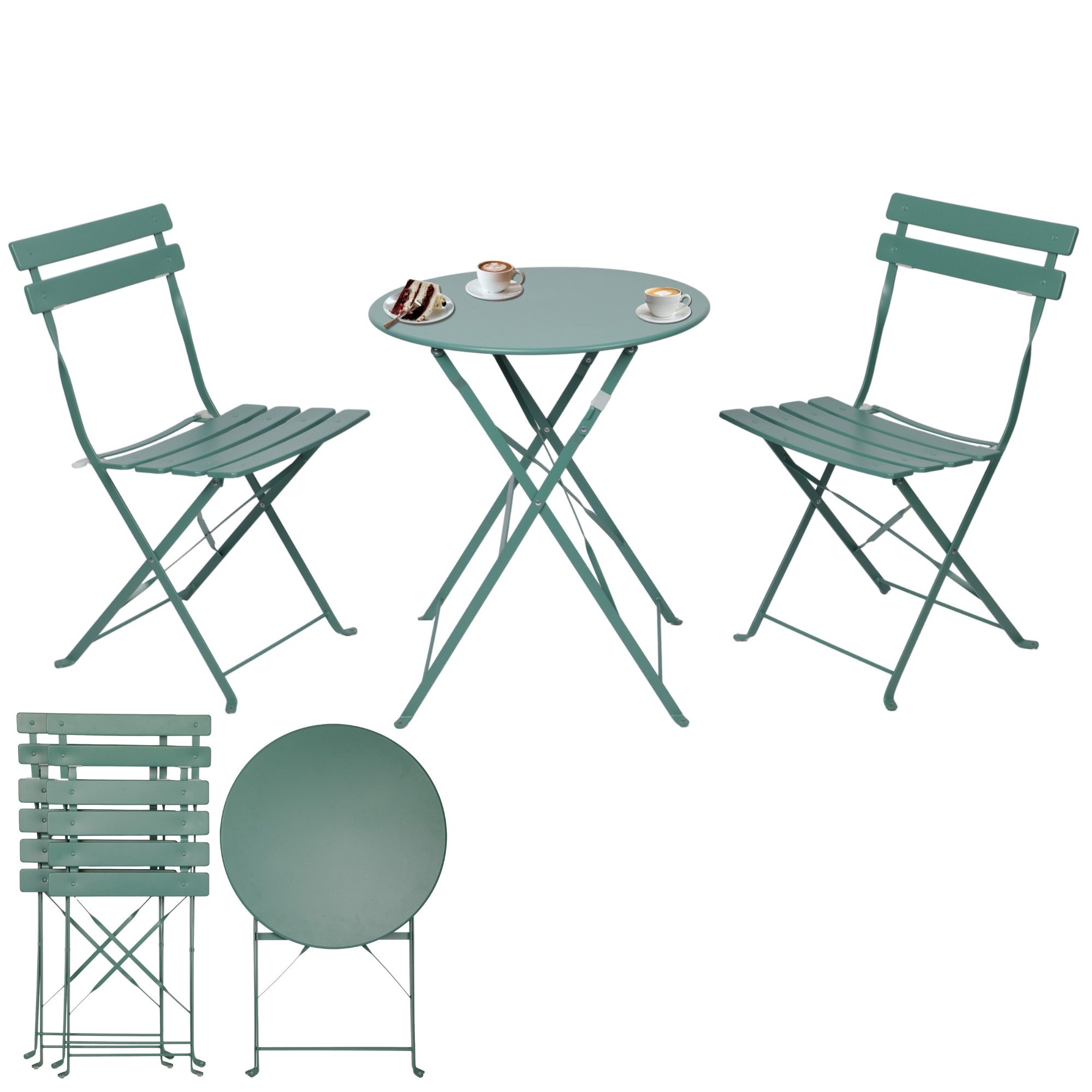 Albatros International Balkonset Bistroset 3-teilig Grün Bistrotisch 2 Stüh günstig online kaufen