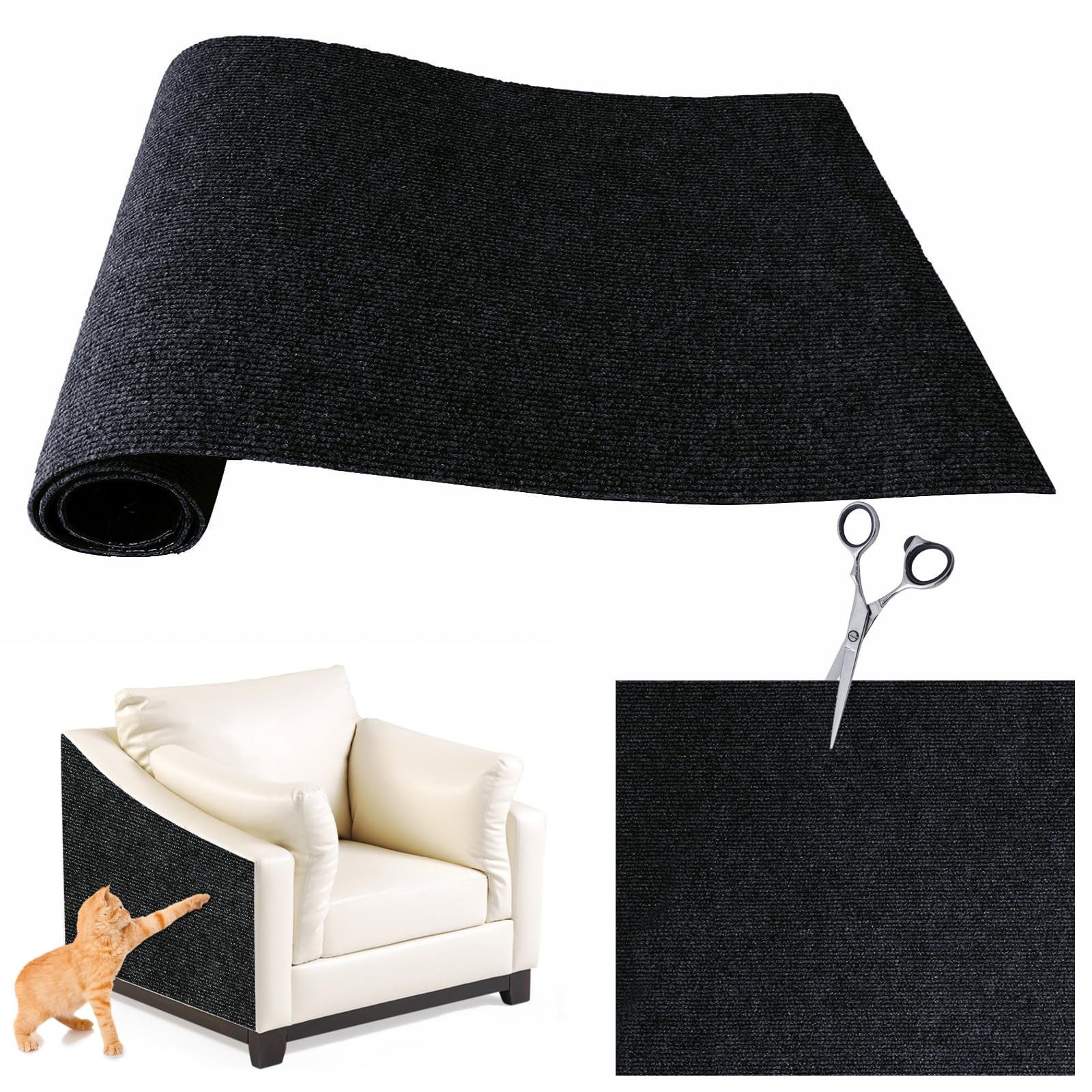 Ledander Kratzmatte Selbstklebende Kratzteppich Katze Wand Kratzschutz Sofa Schutz, Kratzmatte Couch Schutz von DIY Krallen Katzenteppich