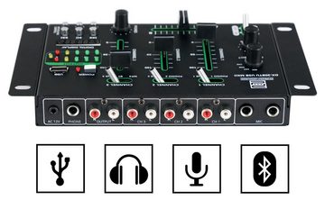 Pronomic DJ Controller DX-30BTU USB MKII DJ-Mixer - Bluetooth - 3 Kanäle - Cue-Funktion, (Talkover-Funktion), Hochqualitativer USB/MP3/Bluetooth-Player