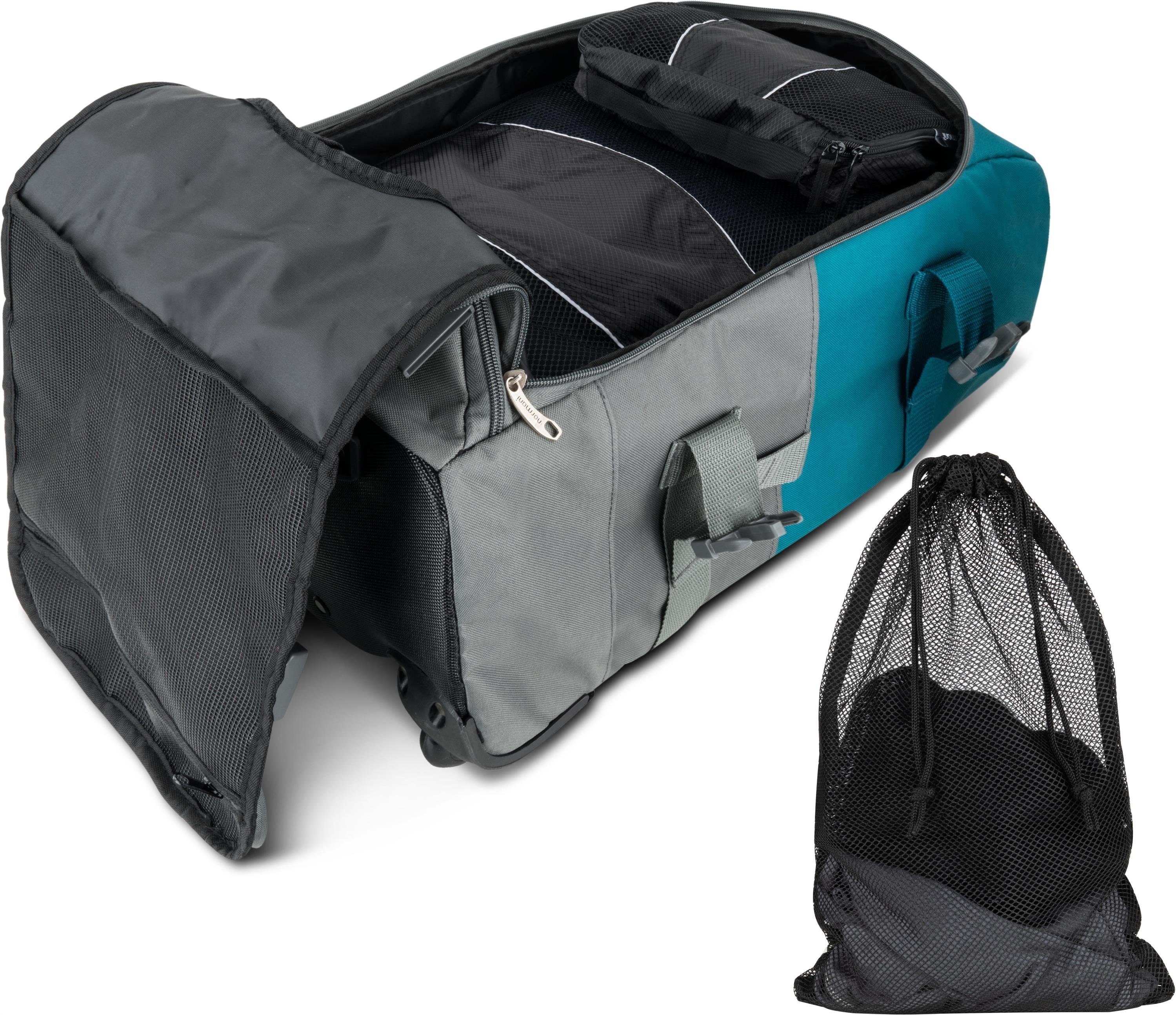 normani Reisetasche Reisetasche mit 5 passenden Kleidertaschen Melano, 2-in-1 - Rucksack und Trolley