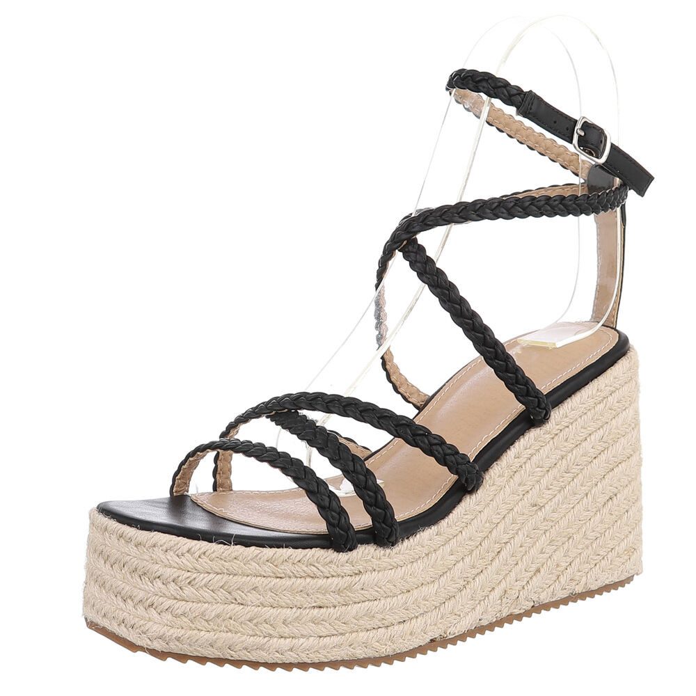 Ital-Design Wedge-Sandalen mit geflochtenen Riemen für Damen Plateausandale günstig online kaufen