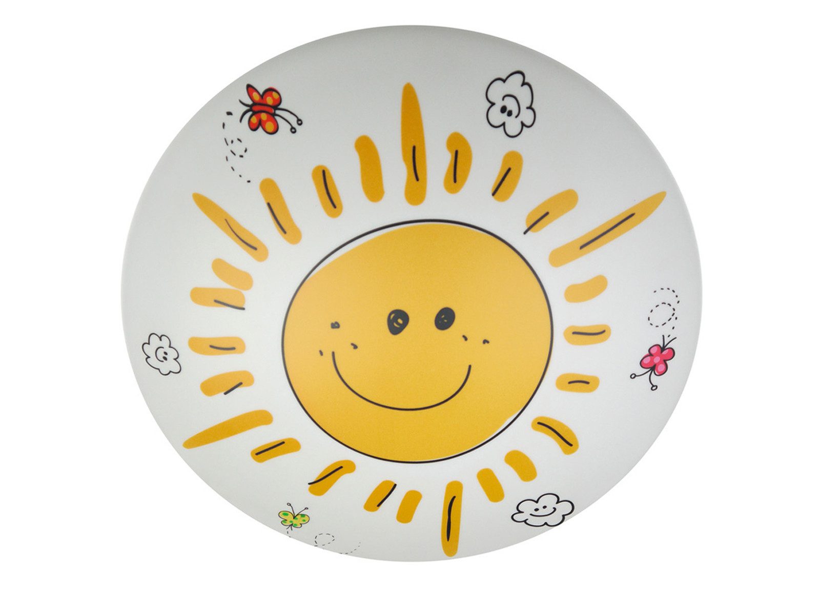 niermann LED Deckenleuchte für Kinder mit Sonnen-Motiv, Ø 35cm, dimmbar, LED wechselbar, Warmweiß, Coole Kinder-Lampe flach für die Decke im Jugendzimmer & E27 LED