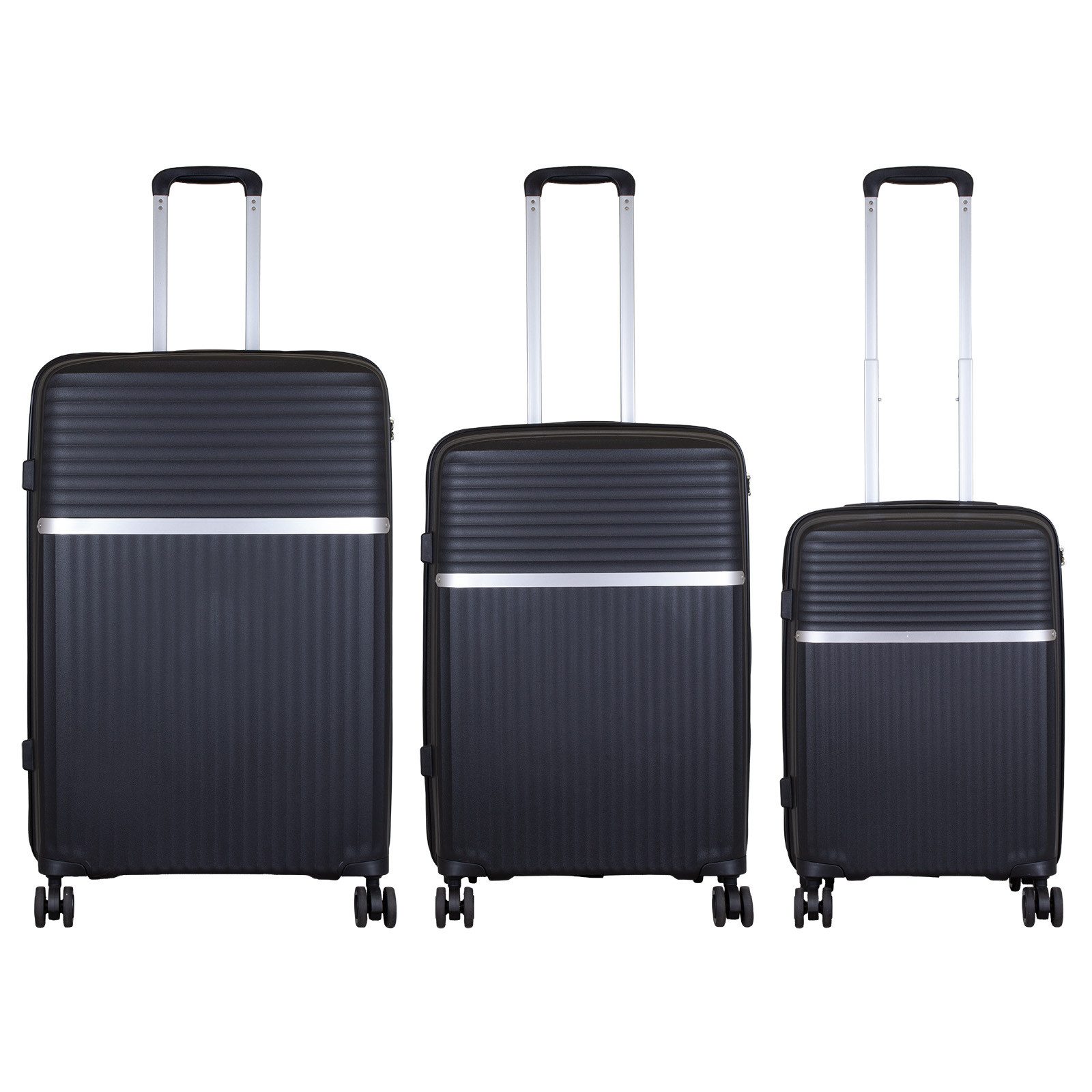 Trendyshop365 Kofferset Trento, 4 Rollen, (Hartschale, 3 tlg., Trolleyset), aus Polypropylen - robust und stabil