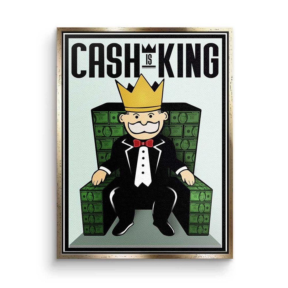 DOTCOMCANVAS® Leinwandbild, Premium Leinwandbild Rahmen - Motivationsbild - - is Cash Pop ohne Er Art - King