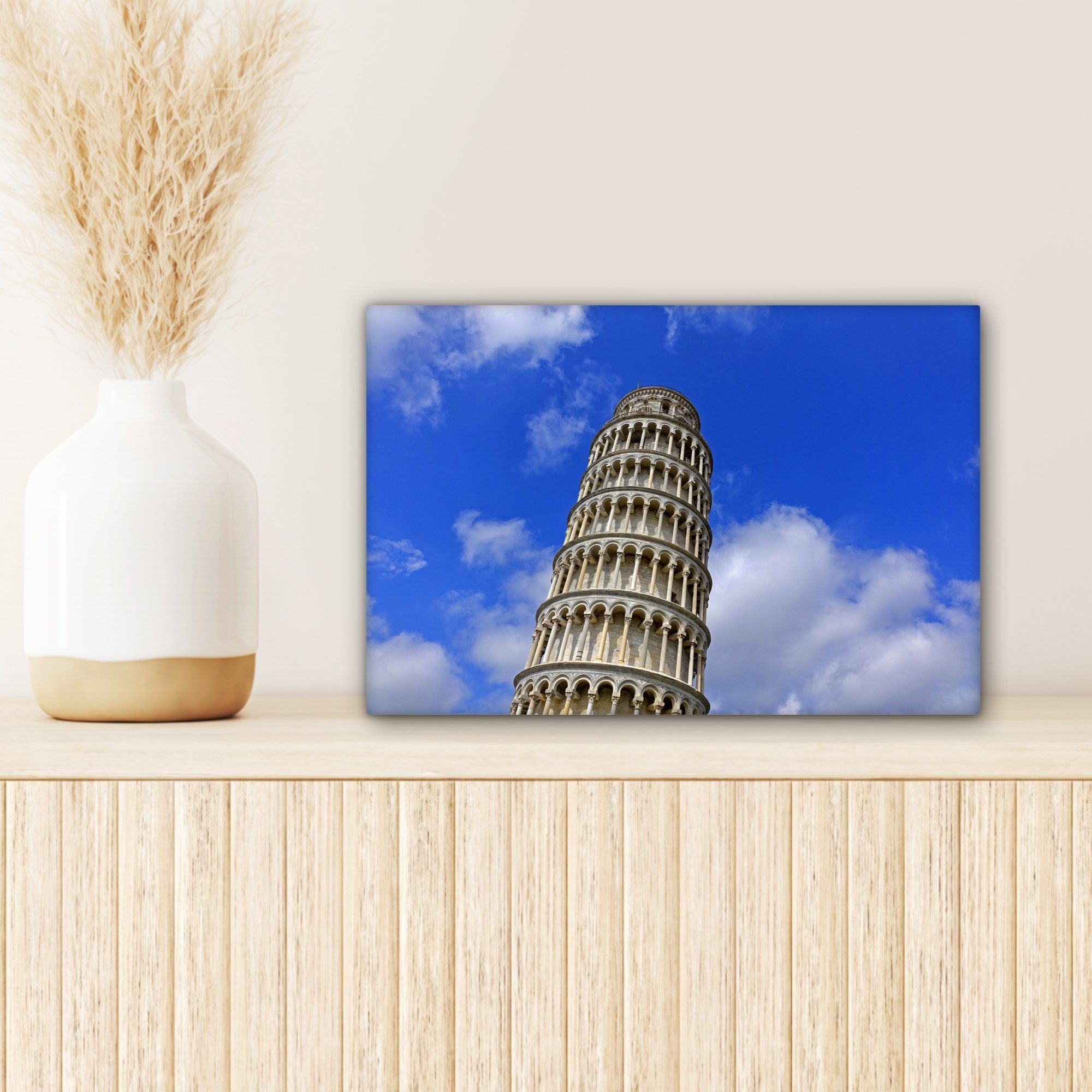 cm von Pisa Aufhängefertig, Leinwandbilder, Turm - St), OneMillionCanvasses® - Wandbild (1 Turm, Italien Leinwandbild 30x20 Wanddeko,