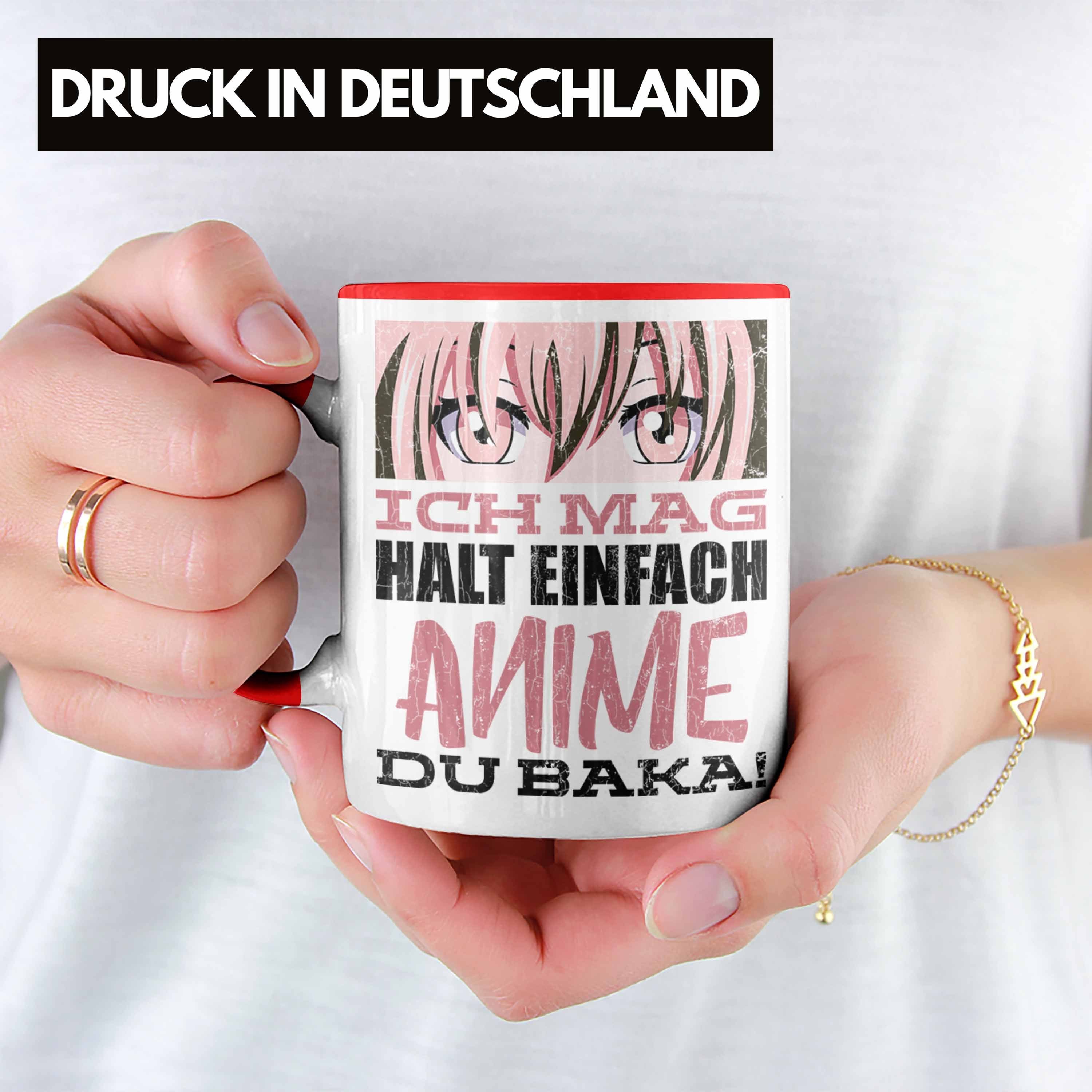 Trendation Tasse Trendation - Spruch Anime Kaffeetasse Baka Tasse Geschenk Rot Du Anme Fan Geschenke Deko