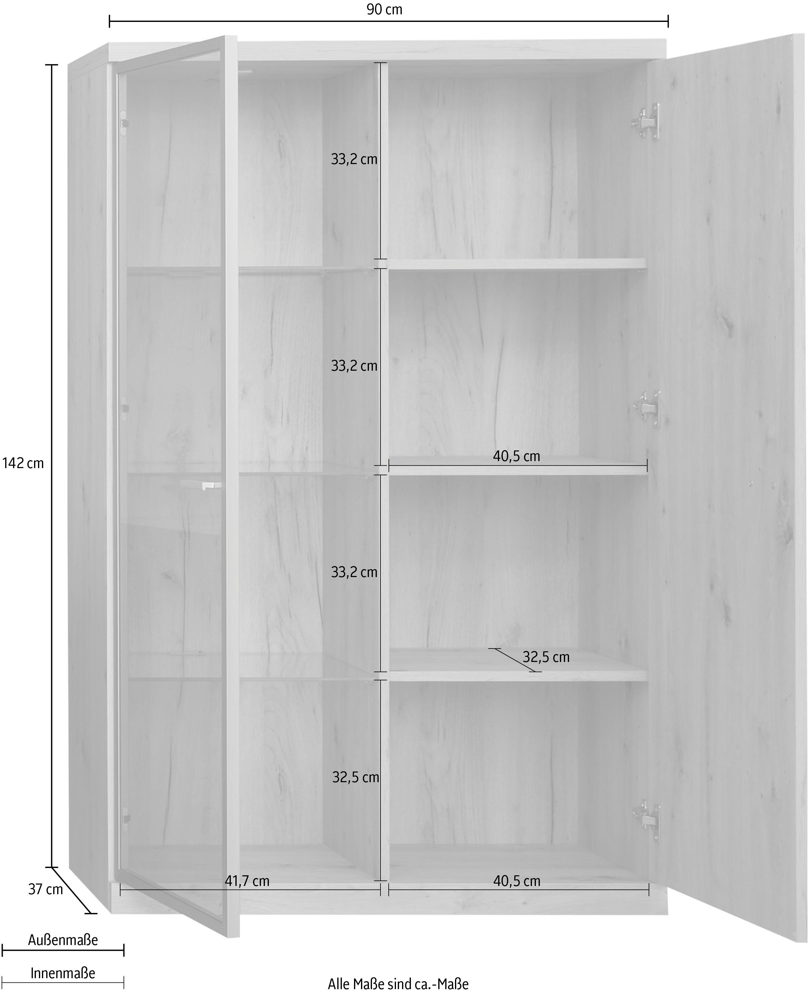 Beleuchtung inklusive Stauraumvitrine Echo trendteam