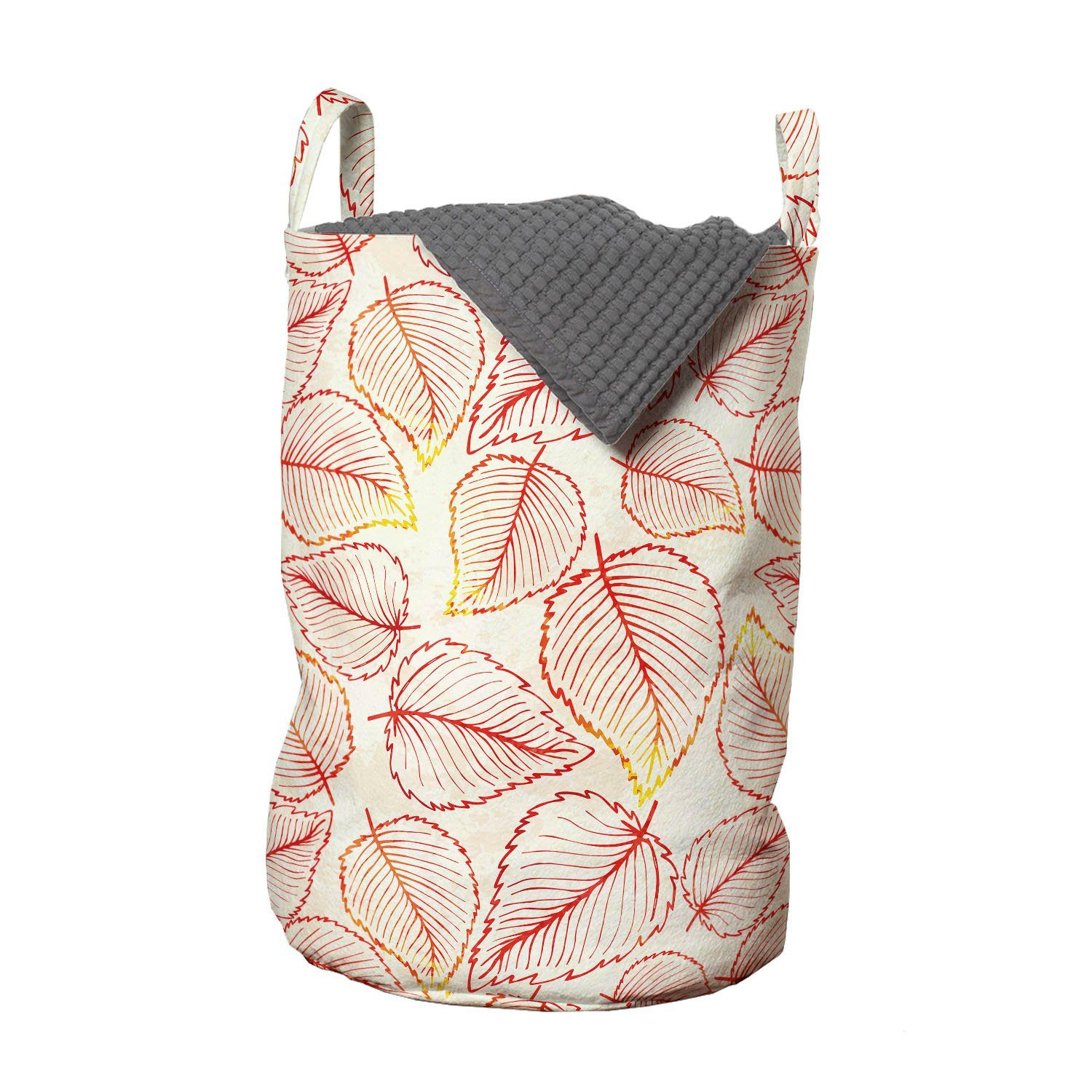 Abakuhaus Wäschesäckchen Wäschekorb mit Griffen Kordelzugverschluss für Waschsalons, Herbst Blatt-Muster in den warmen Farben