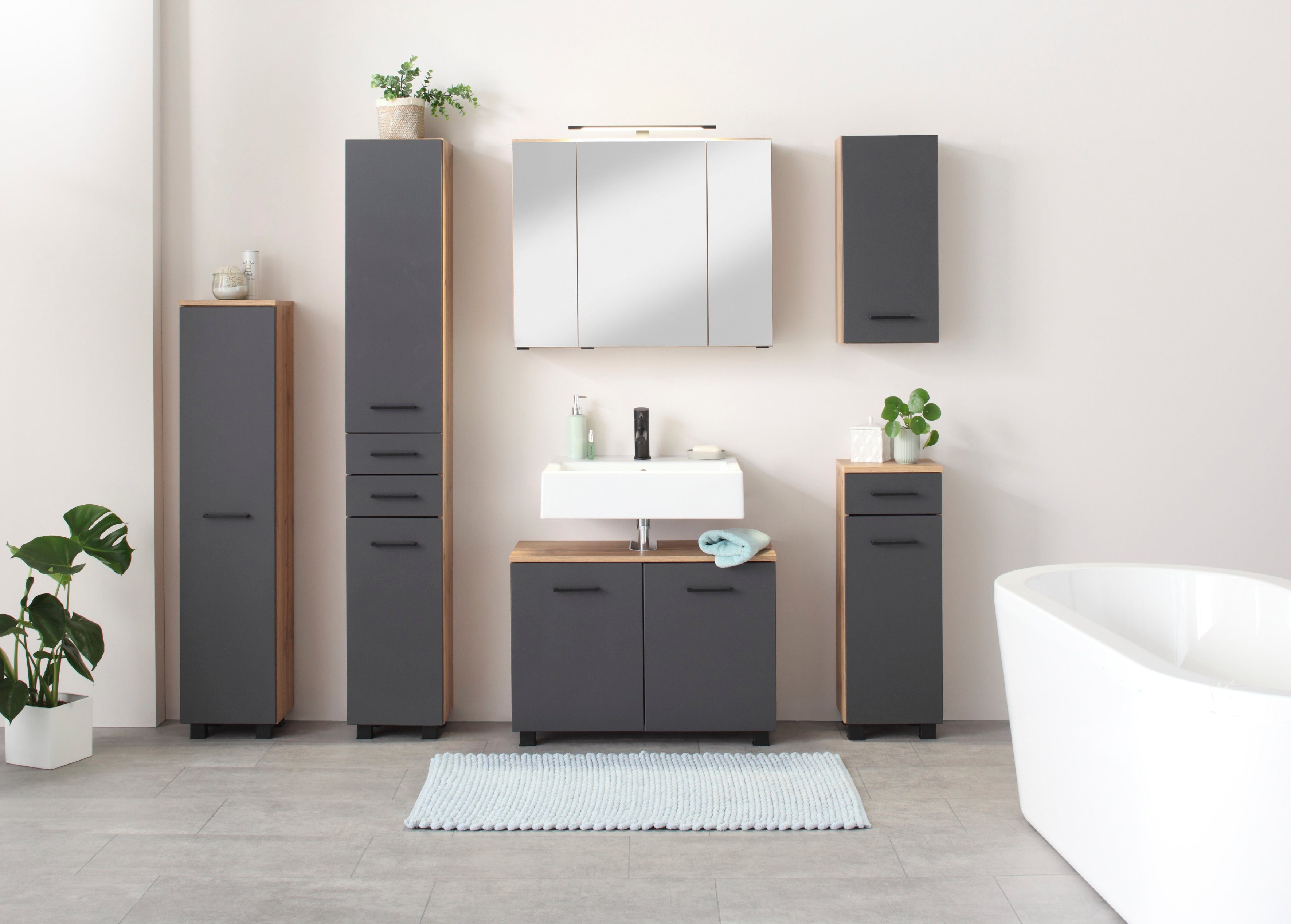 welltime Hochschrank Trento, verschiedene Ausführungen und Farben Badmöbel, günstig online kaufen