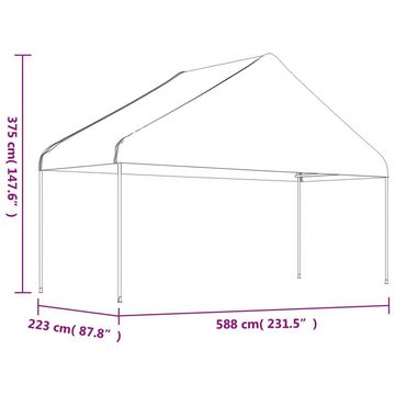vidaXL Partyzelt Pavillon mit Dach Weiß 5,88x2,23x3,75 m Polyethylen