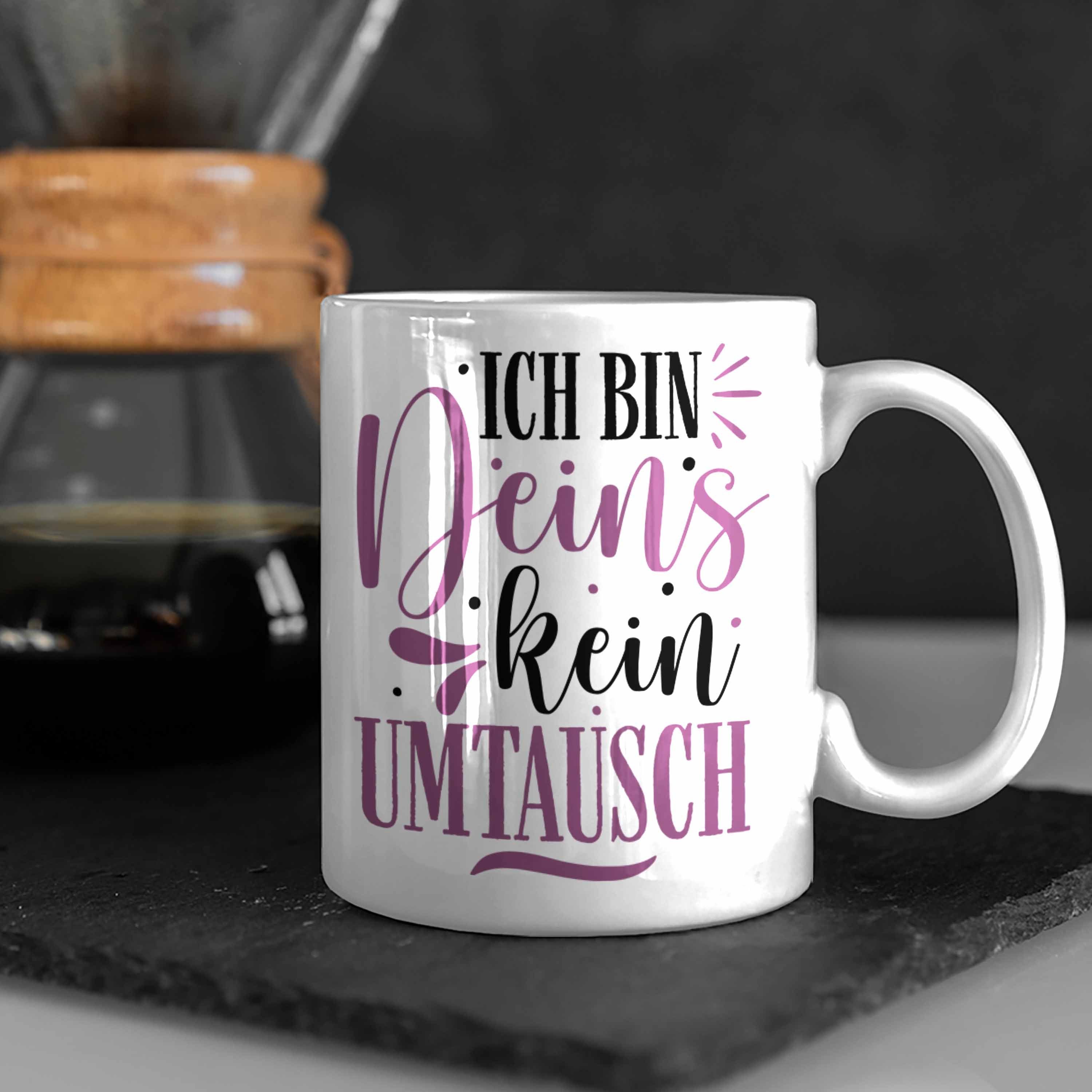 Tasse Ich Sprüchen Deins Bin mit Valentinstag Kaffeetasse Tasse Geschenk Spruch Trendation Weiss - Freund für Trendation