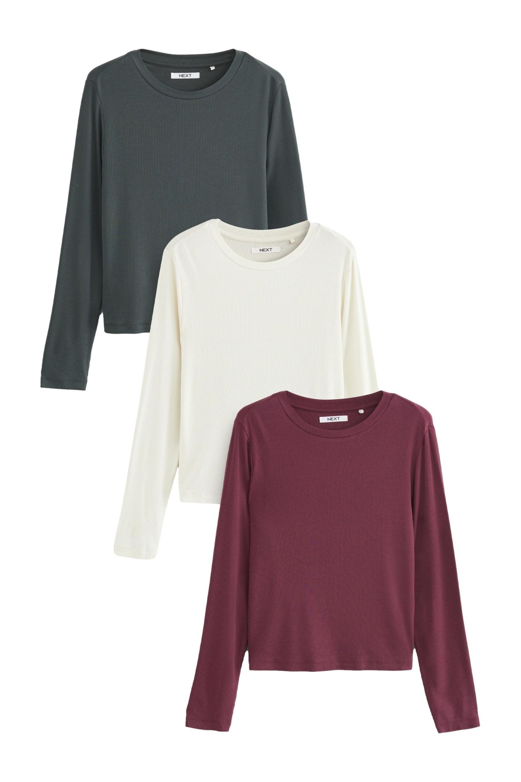 Next Langarmshirt Langärmelige Oberteile im 3er-Pack günstig online kaufen
