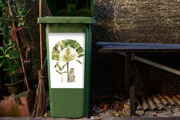 MuchoWow Wandsticker Dschungel - Leopard - Tiere (1 St), Mülleimer-aufkleber, Mülltonne, Sticker, Container, Abfalbehälter