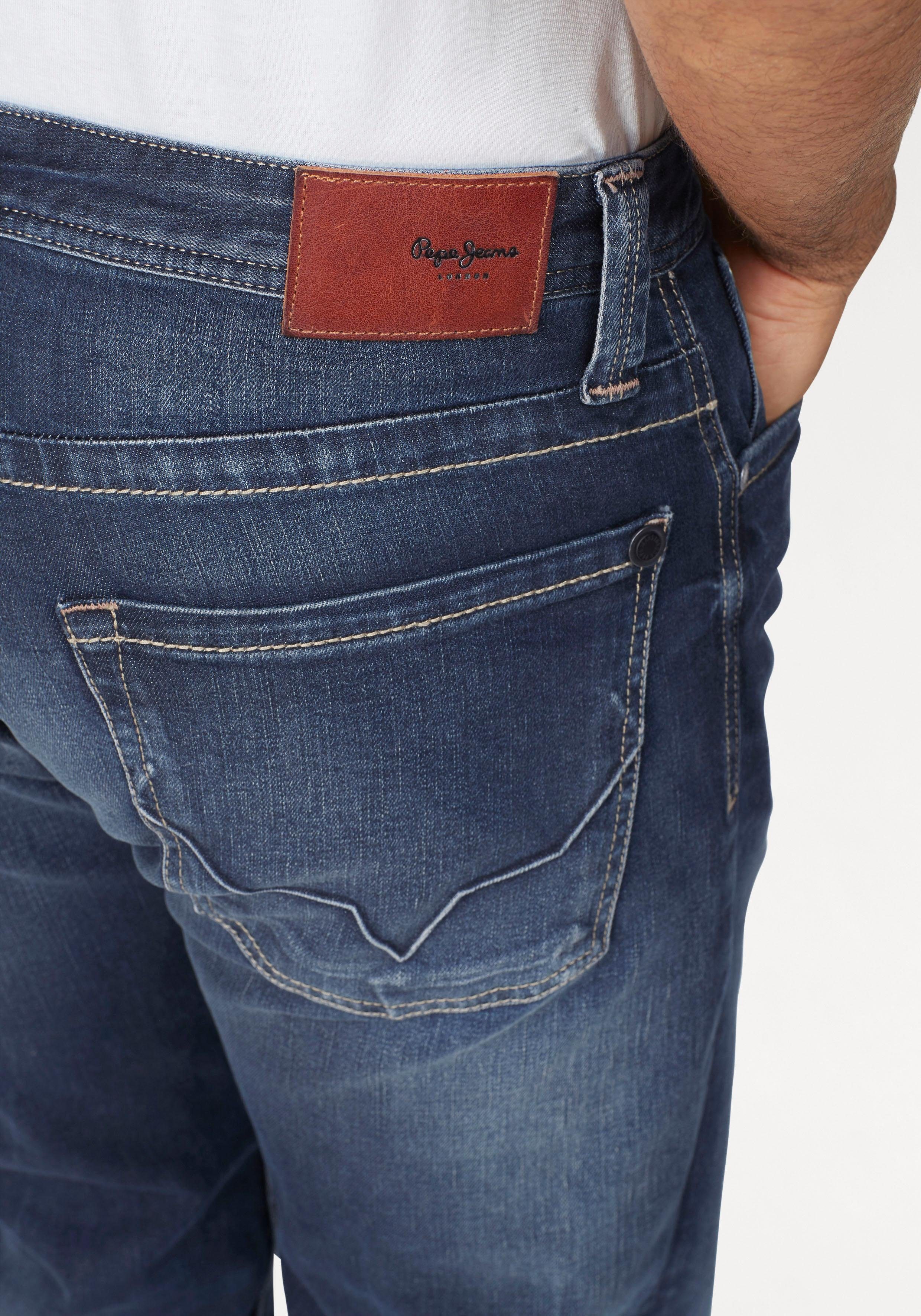 ZIP Pepe 5-Pocket-Form Jeans KINGSTON dark-used Straight-Jeans in