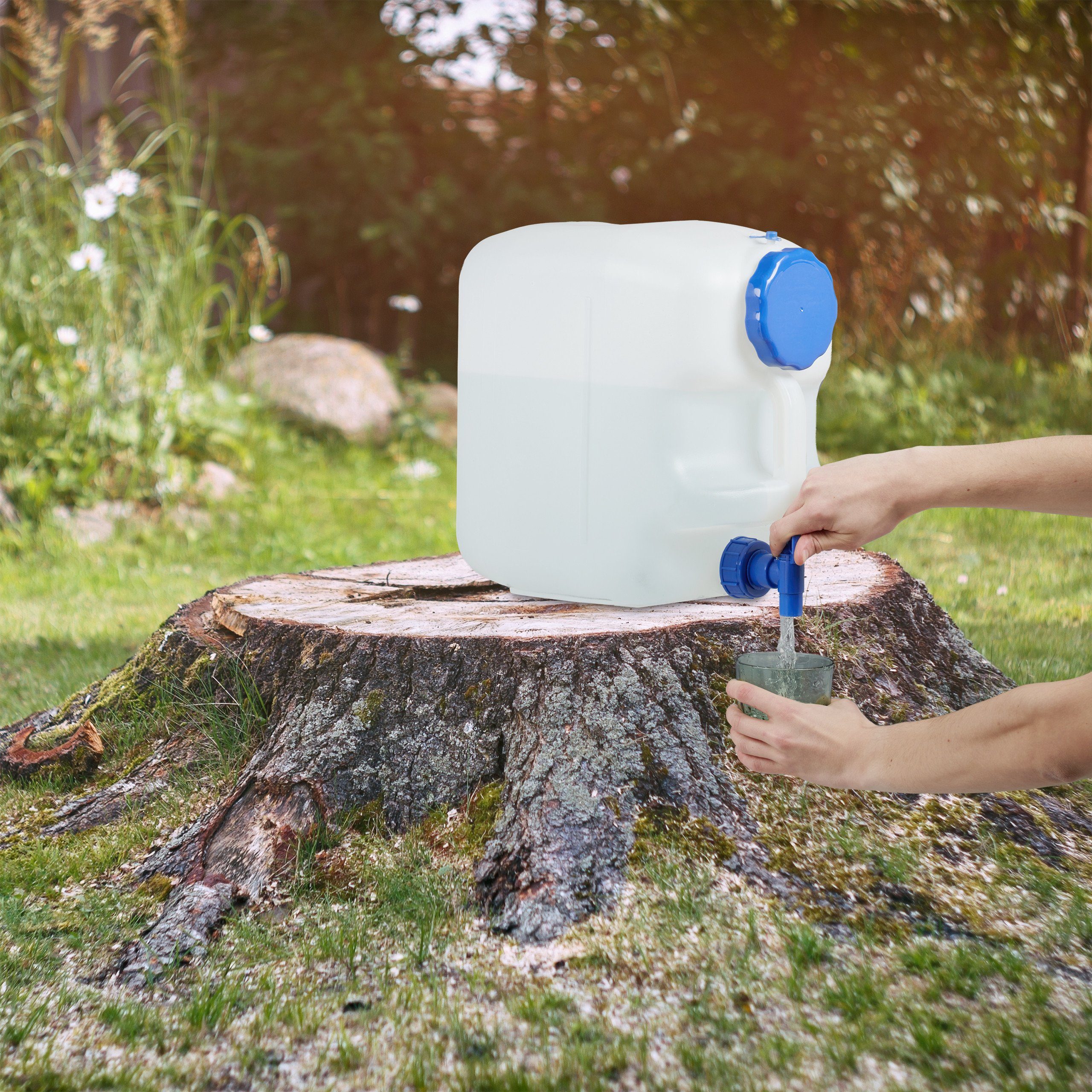 relaxdays Hahn, mit Wasserkanister Liter Kanister 18