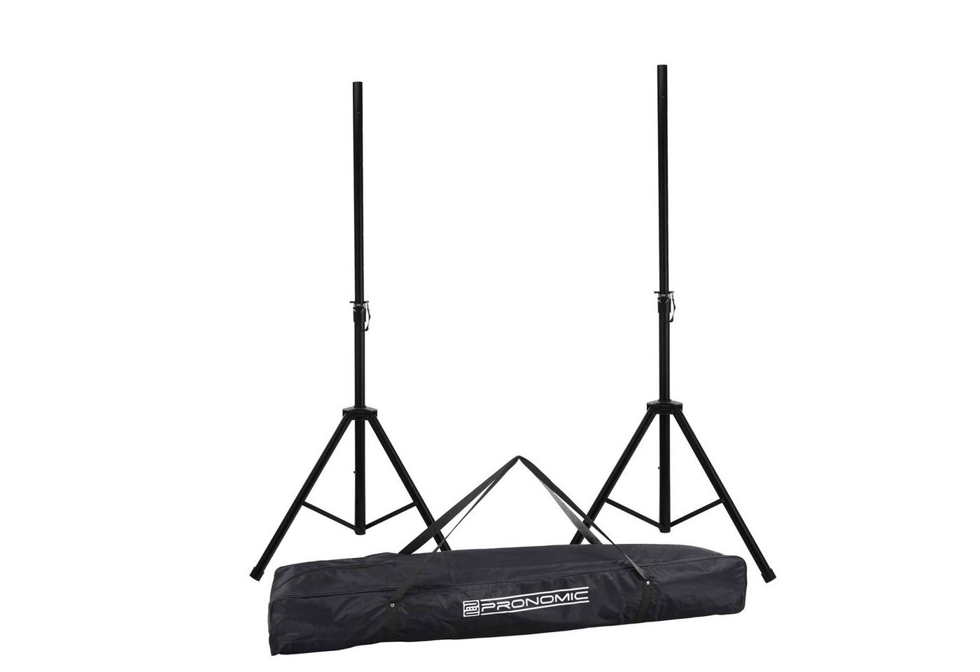 McGrey Lautsprecherständer Lautsprecherstativ Stahl Paar - stabile breite Dreibein-Konstruktion, (bis 0 Zoll, SPS-1, 2-tlg., 2 Stück im Set mit Tasche, ausziehbar von ca. 130 - 193 cm)