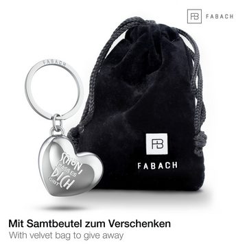 FABACH Schlüsselanhänger Herz mit Gravur - "Schön dass es dich gibt" - Freundschaft Geschenk