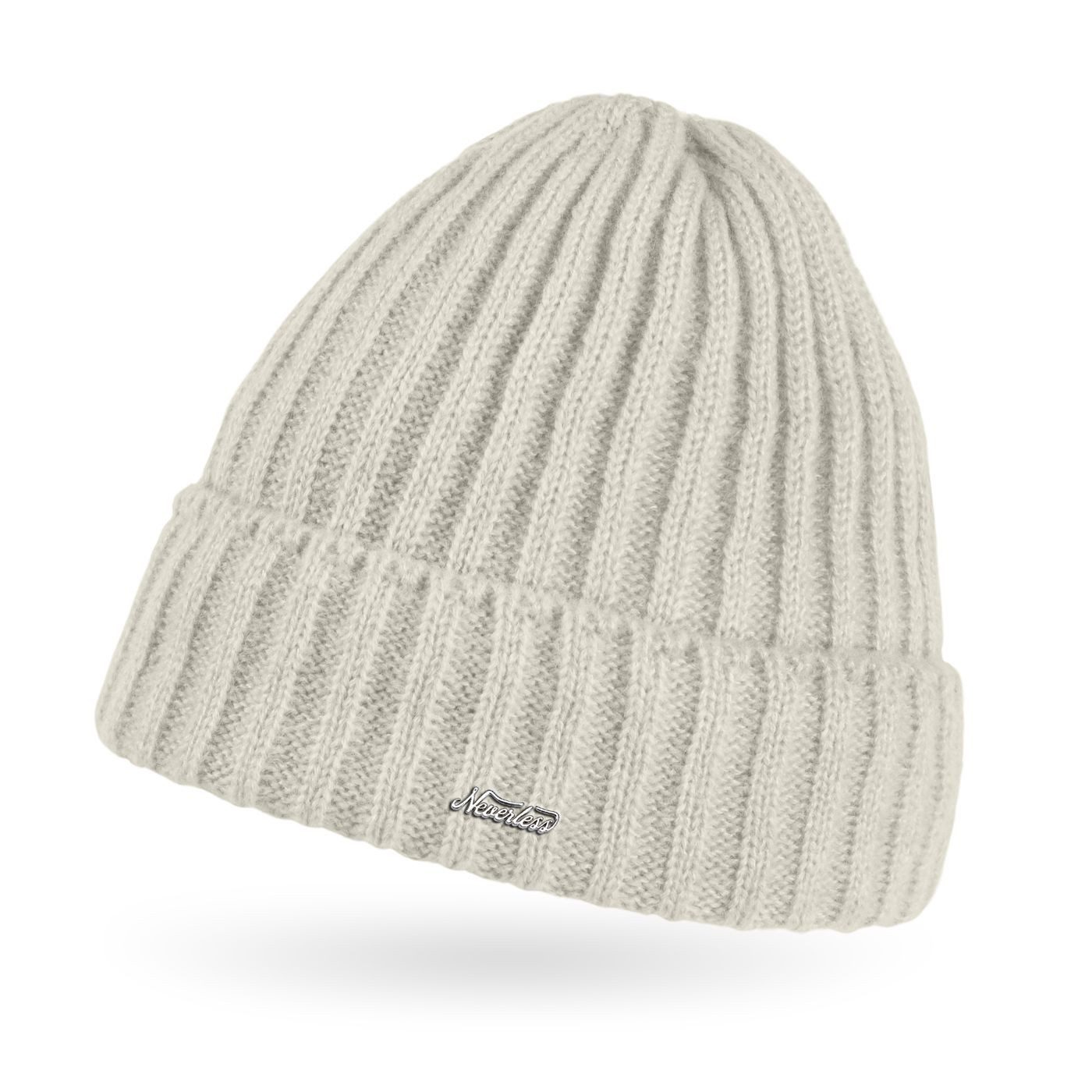 Neverless Strickmütze Damen Mütze Strick-Beanie Herbst Übergangszeit ungefüttert mit