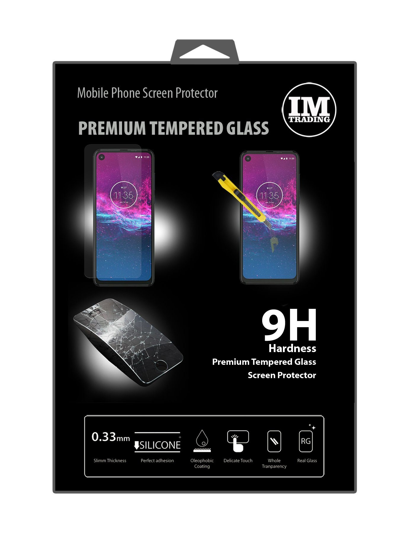 cofi1453 Handyhülle Schutzglas für Motorola Moto One Action, Displayschutz Panzerglasfolie