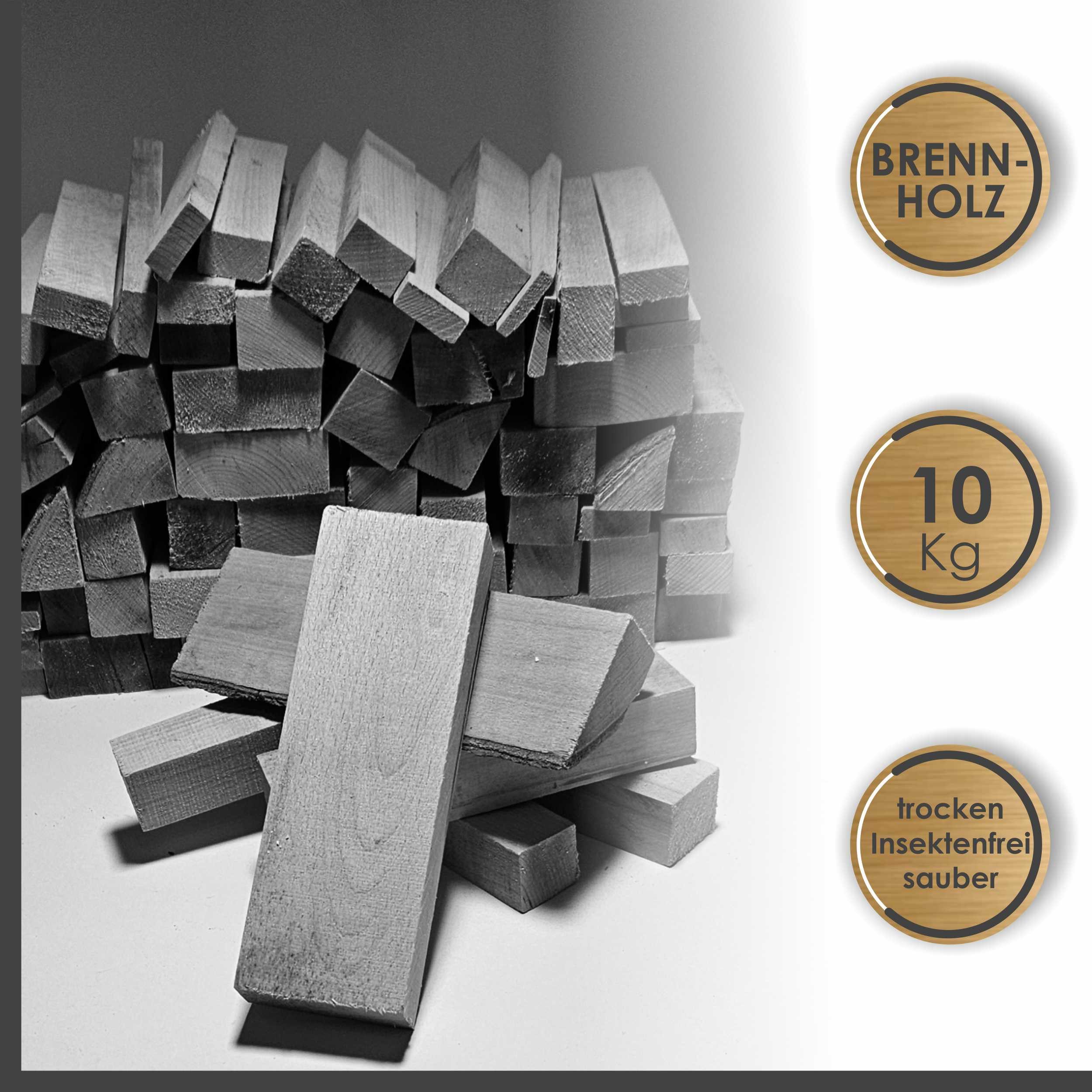 MARKENWARE BILLIG Kaminholz Brennholz 10kg Feuerholz Kaminholz getrocknet staubfrei ofenfertig, 10 kg