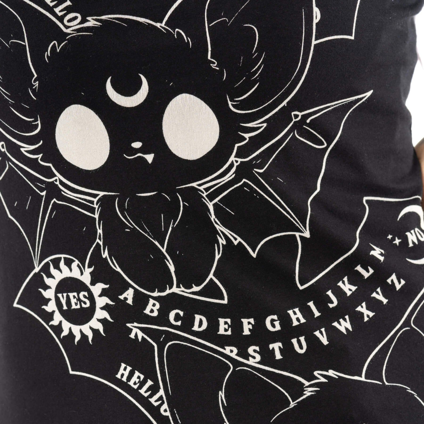 Heartless Print-Shirt Ouija Bats T-Shirt Fledermaus Top – Heartless - schwarz-weiß Gothic Shirt Anime aus Baumwolle mit Print