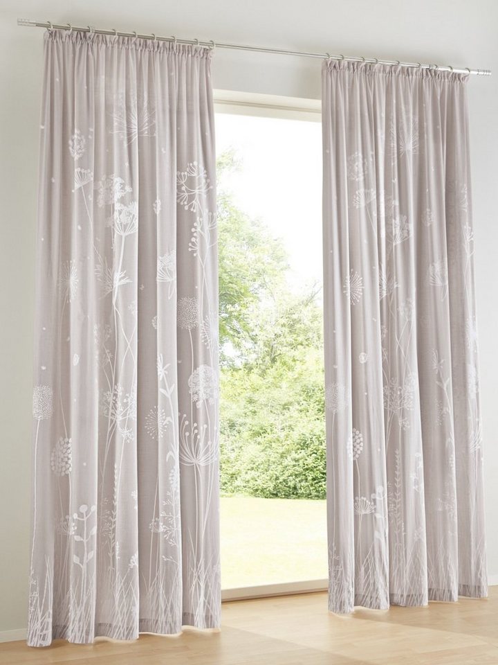 heine home Dekoschal mit Gräser-Motiv, Halbtransparente Ware online