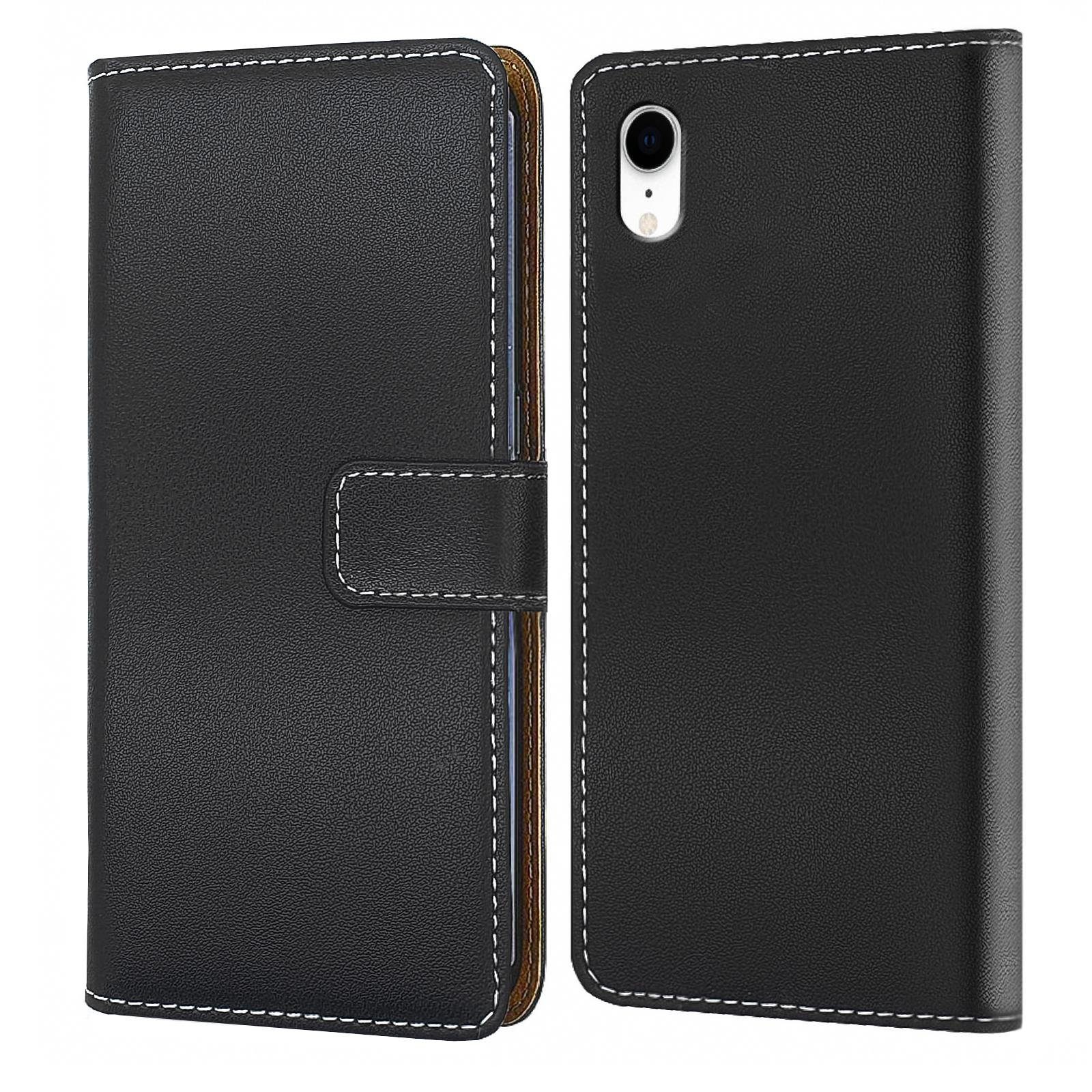 Numerva Handyhülle Bookstyle Etui Handytasche Schutzhülle für, Klapphülle Flip Cover Schwarz