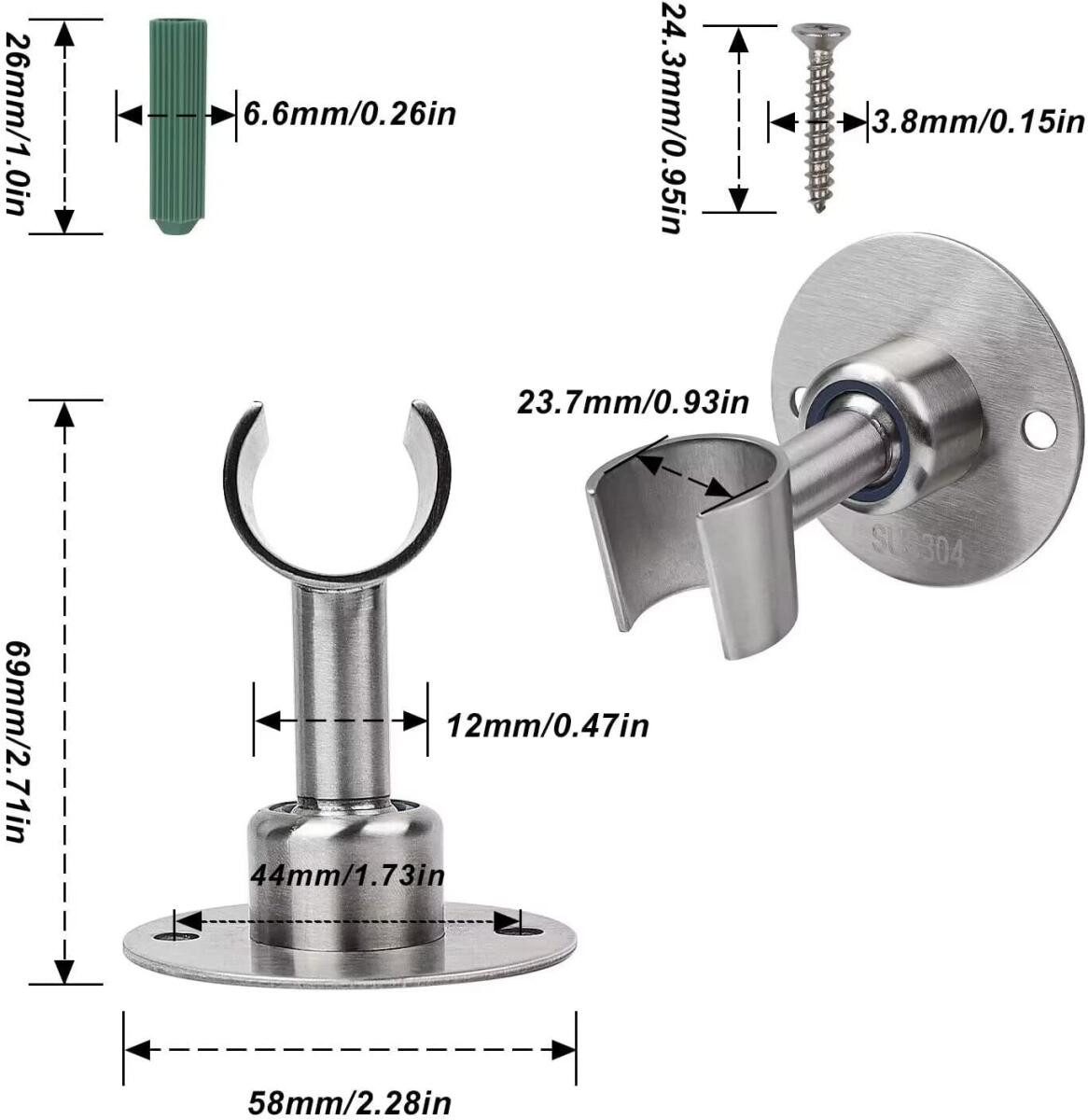 FELIXLEO Duschsäule Brausehalter Edelstahl Duschkopfhalterung Verstellbar 3 günstig online kaufen