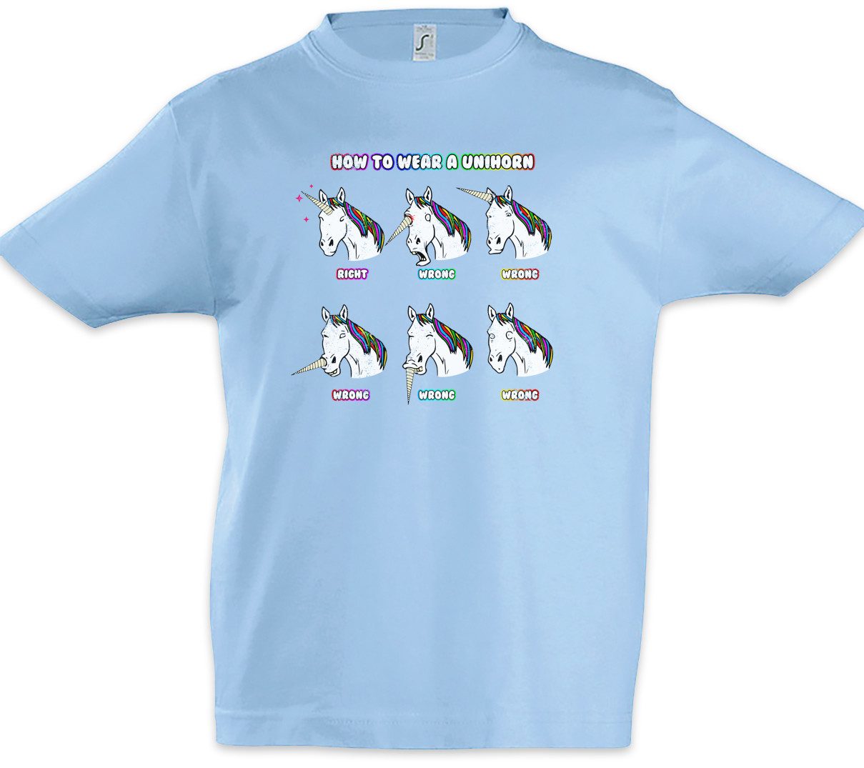 Print-Shirt How To Wear A Unihorn I Kinder T-Shirt Einhorn Regenbogen Horn Rainbow