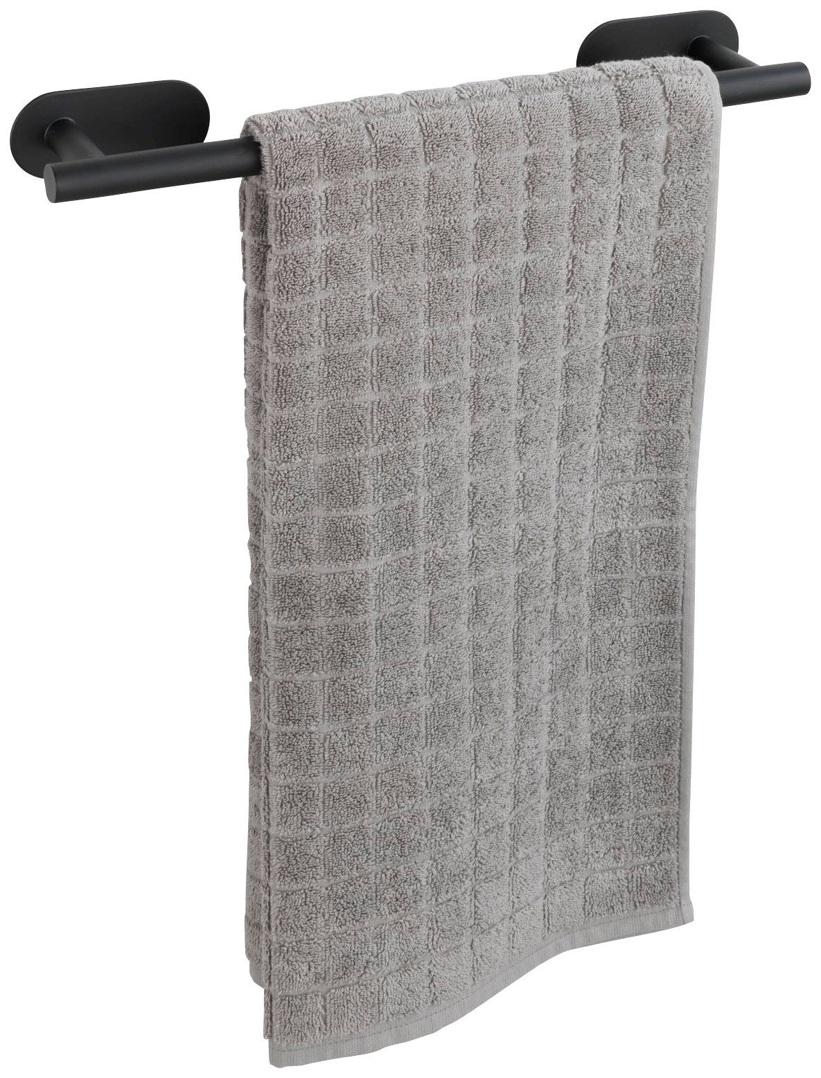 viel ohne Platz Badetuch bohren, ein bietet Orea BxTxH: cm, befestigen 40x7x4,5 Black, Duschtuch Handtuchhalter bzw. WENKO Der für lange Handtuchhalter