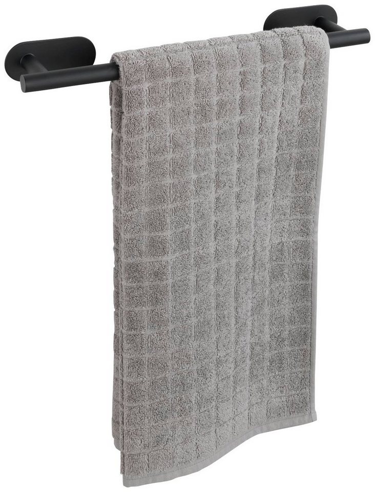WENKO Handtuchhalter Orea Black, BxTxH: 40x7x4,5 cm, befestigen ohne bohren,  Der lange Handtuchhalter bietet viel Platz für ein Badetuch bzw. Duschtuch