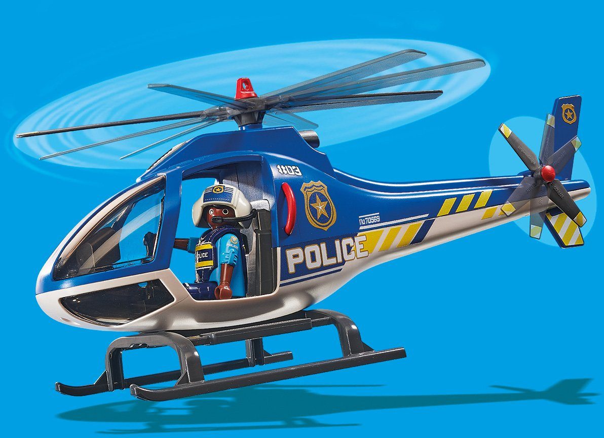 Playmobil® Polizei-Hubschrauber: Fallschirm-Verfolgung (70569), My Action Heroes Konstruktions-Spielset, (19 St), Made in Germany