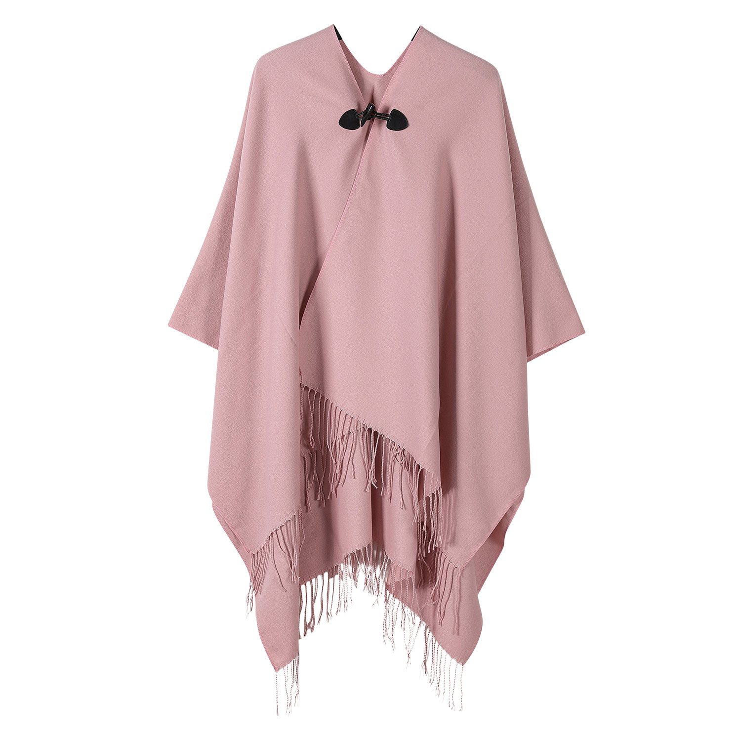 Refttenw Poncho Damen Warm Elegant Poncho,Cardigans Пуловеры,Mit Quasten,Knöpfen
