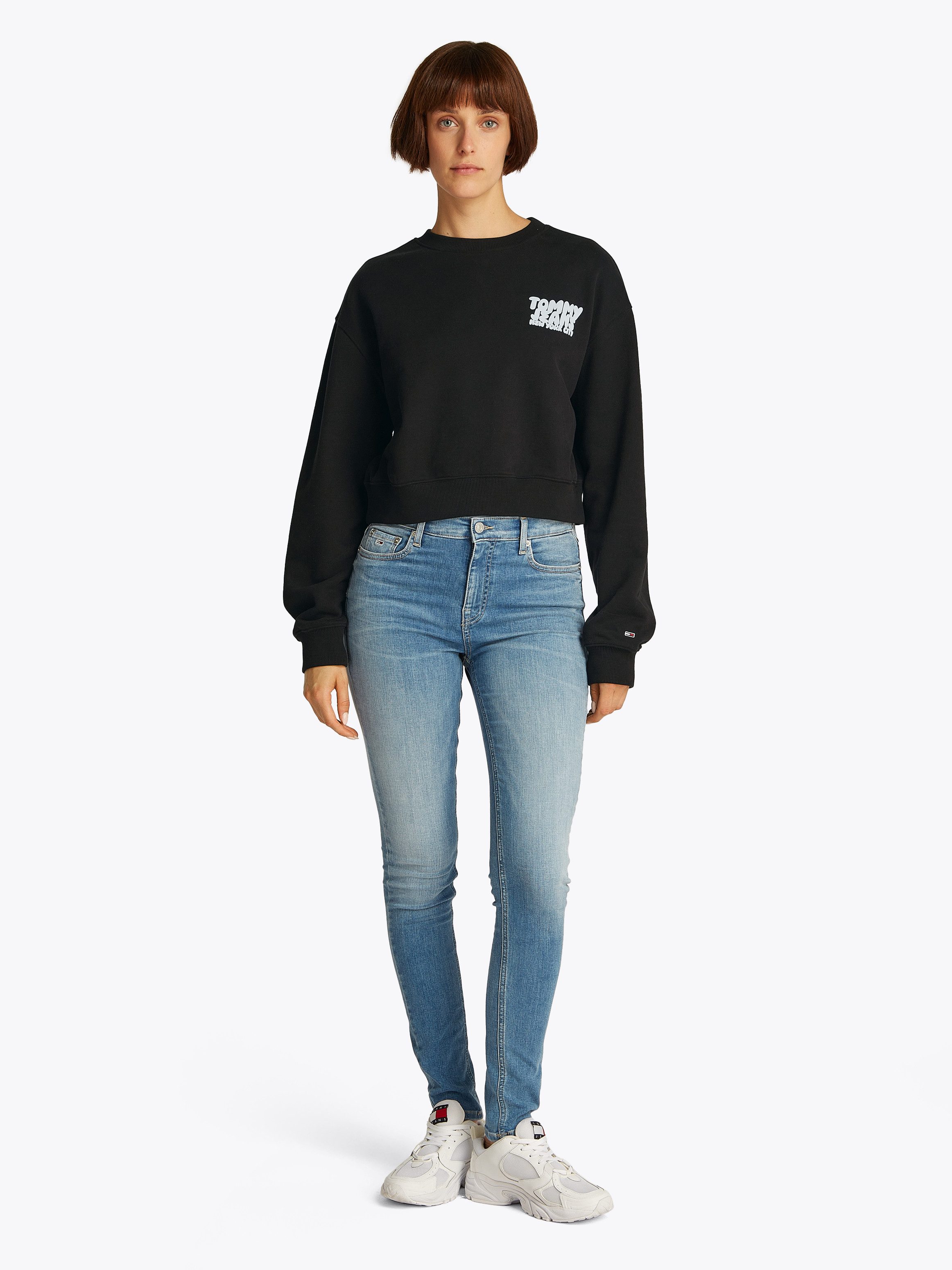 Tommy Jeans Sweatshirt TJW RLX CRP TJ BUBBLE CREW mit großem Logodruck auf dem Rücken