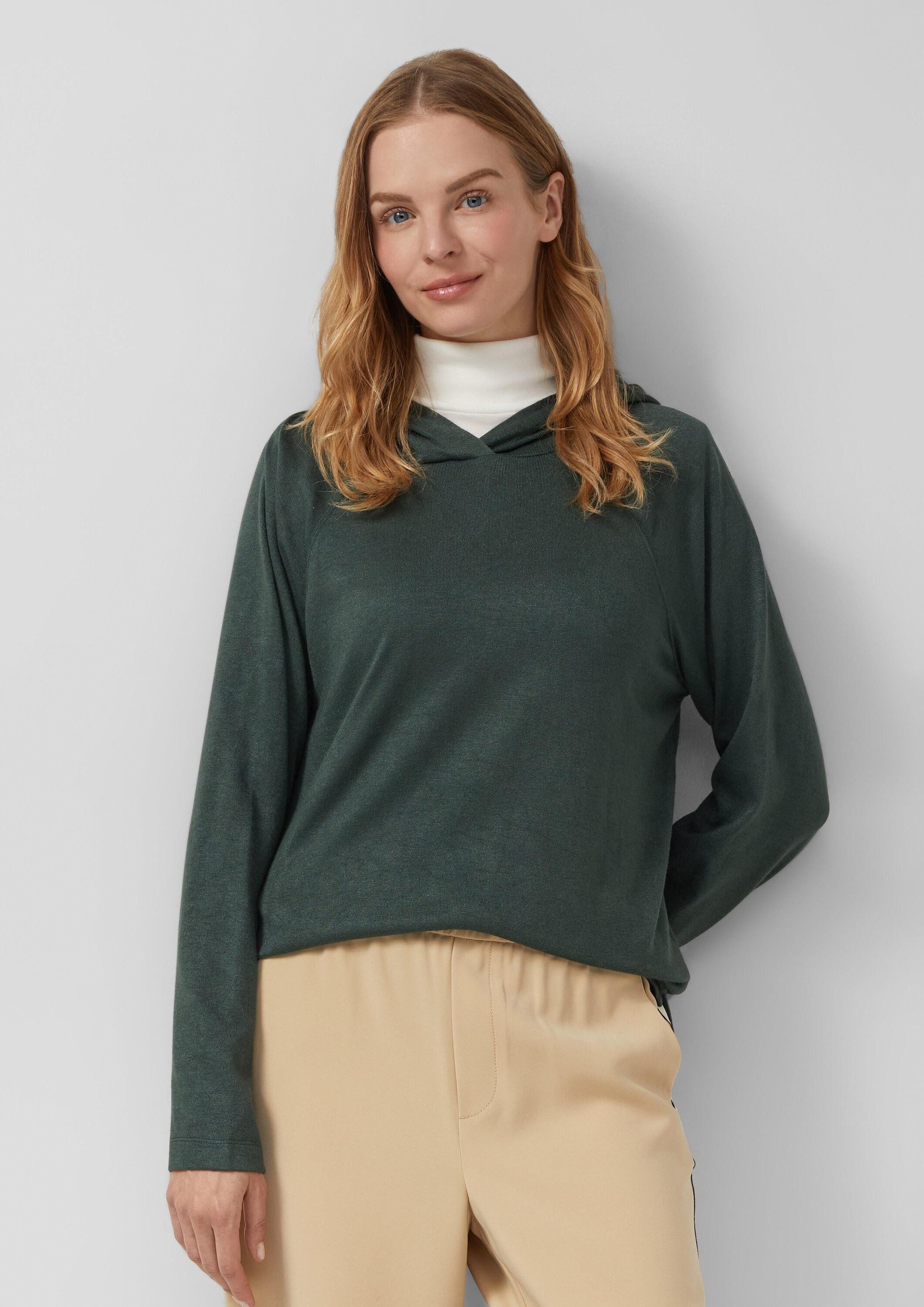 s.Oliver Longpullover T-Shirt Meliertes Longsleeve aus Stretchjersey mit Ka günstig online kaufen