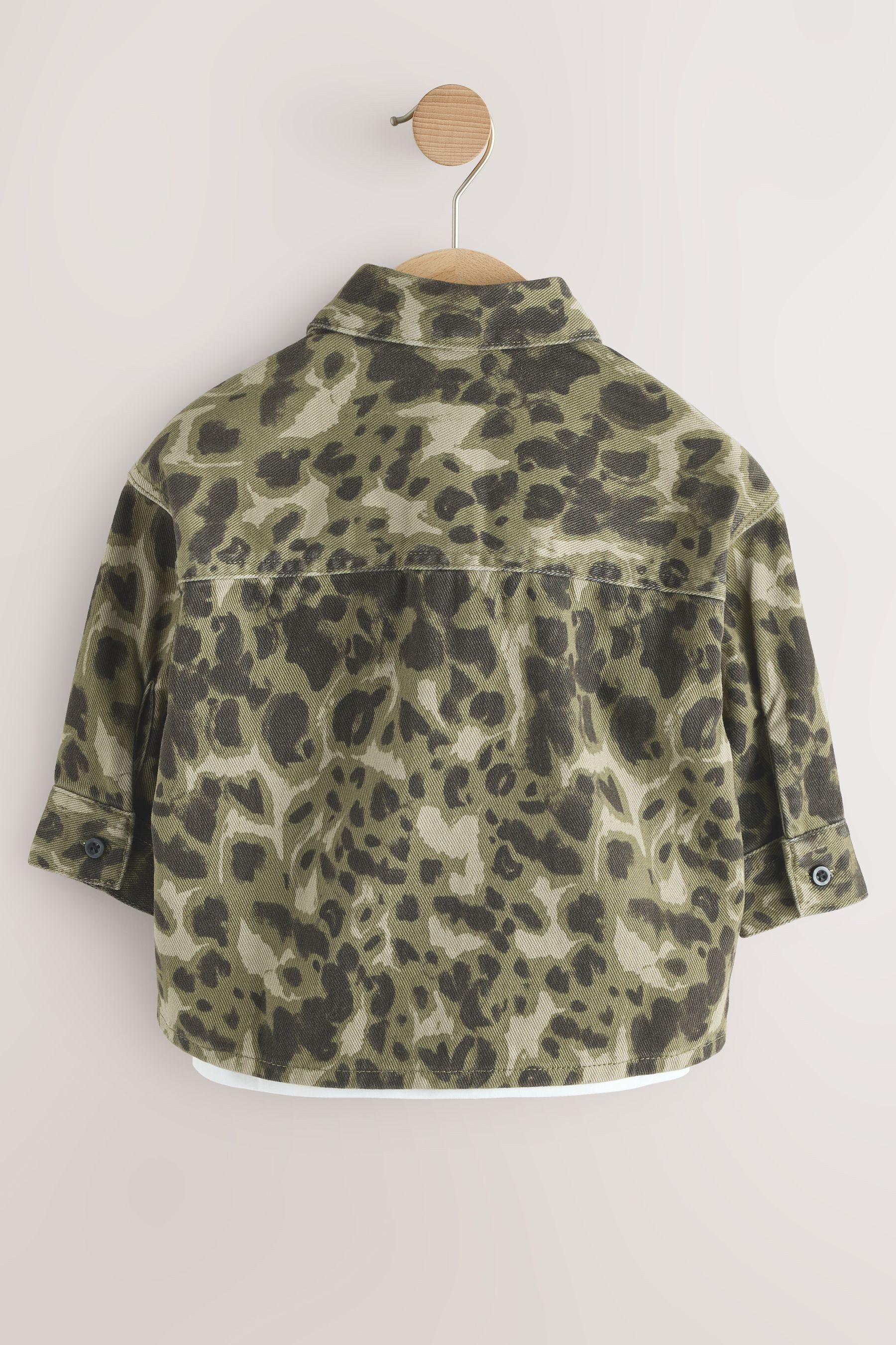 Next Hemdjacke Hemdjacke mit Camomuster und T-Shirt, 2er-Set (2-St)