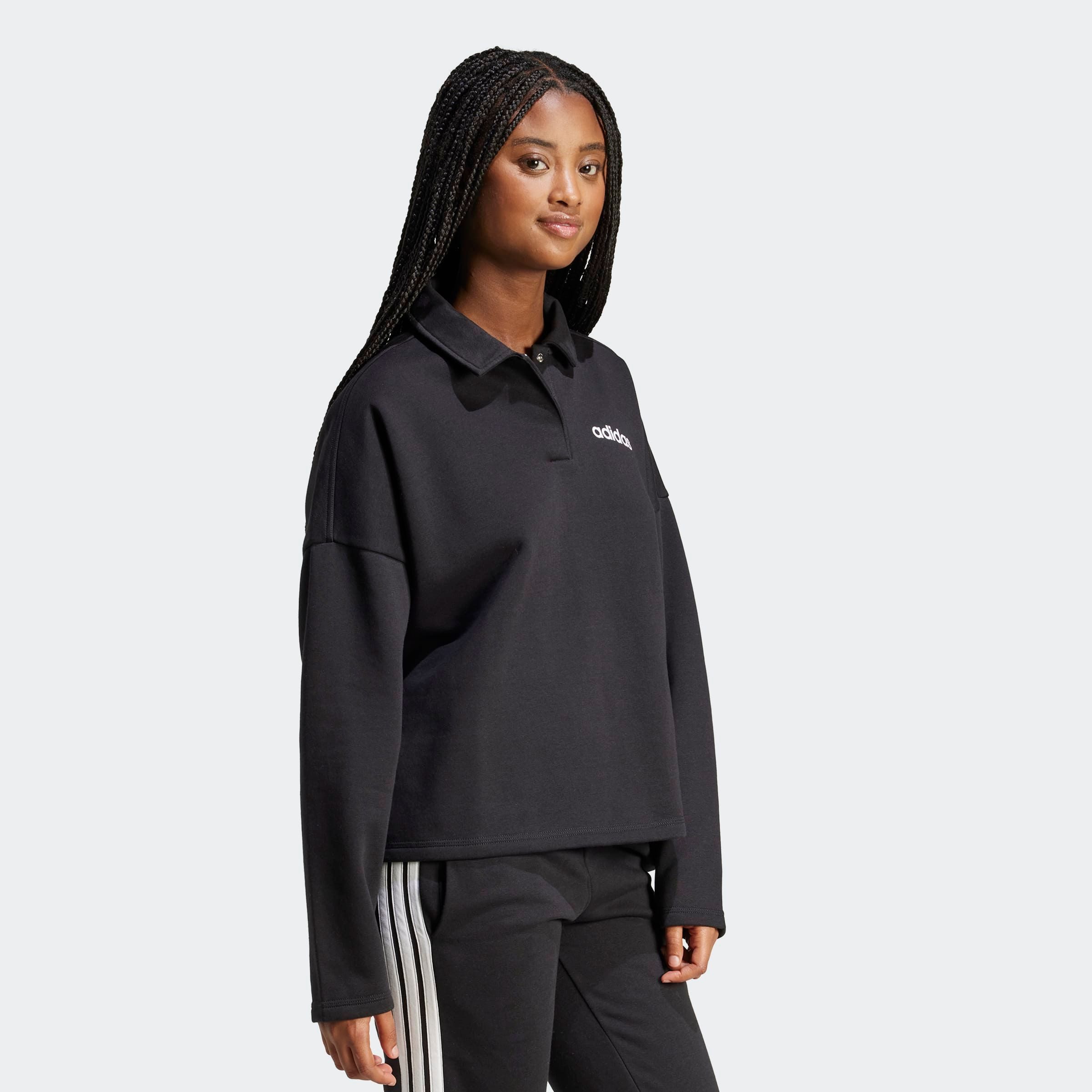 adidas Sportswear Sweatshirt W LIN FL POLO mit Knopfleiste, aus Baumwolle, günstig online kaufen