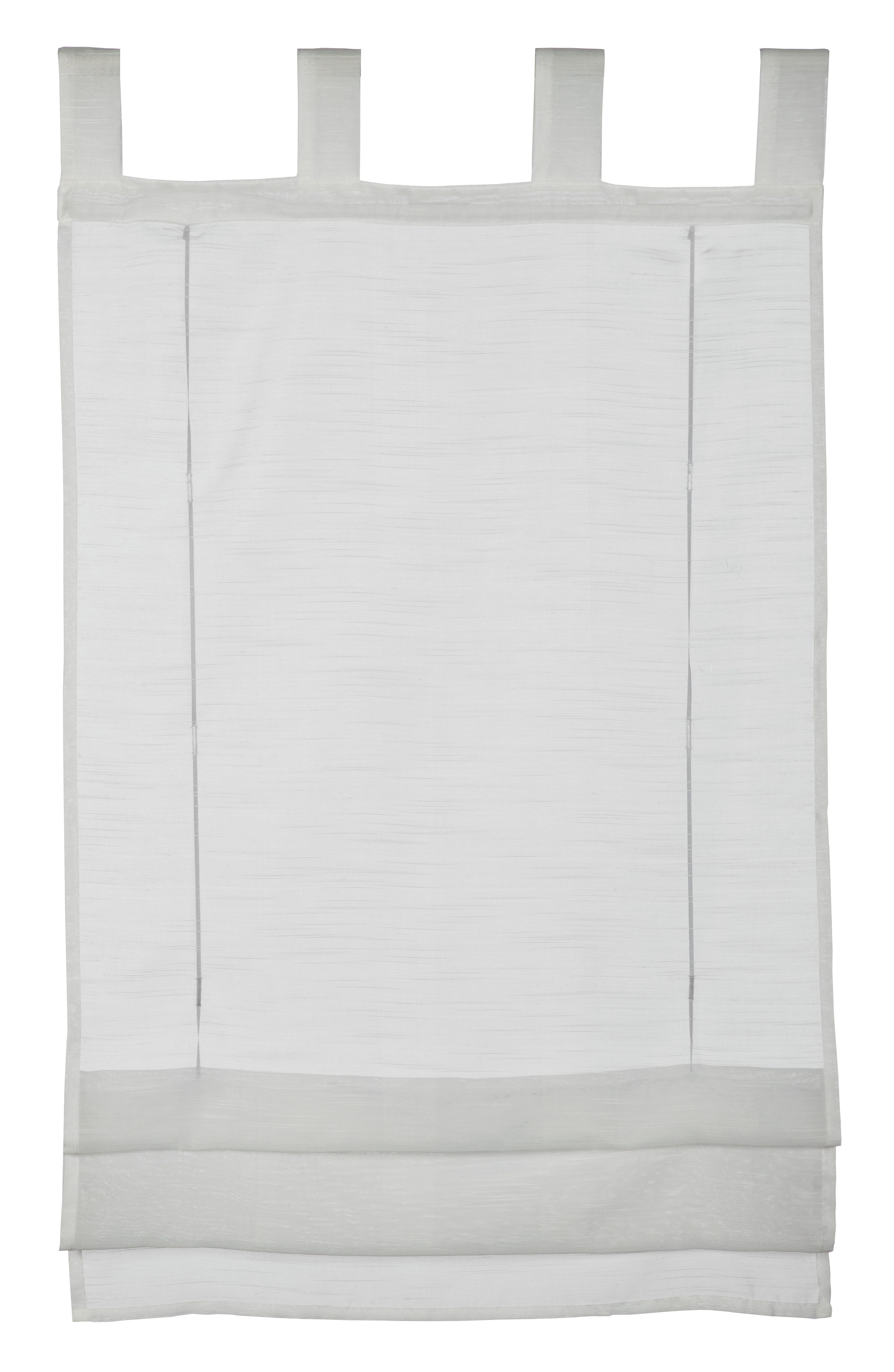 GARDINIA Raffrollo Voile Schlaufen, mit Schlaufen, ohne Bohren, freihängend, mit Satinbänder