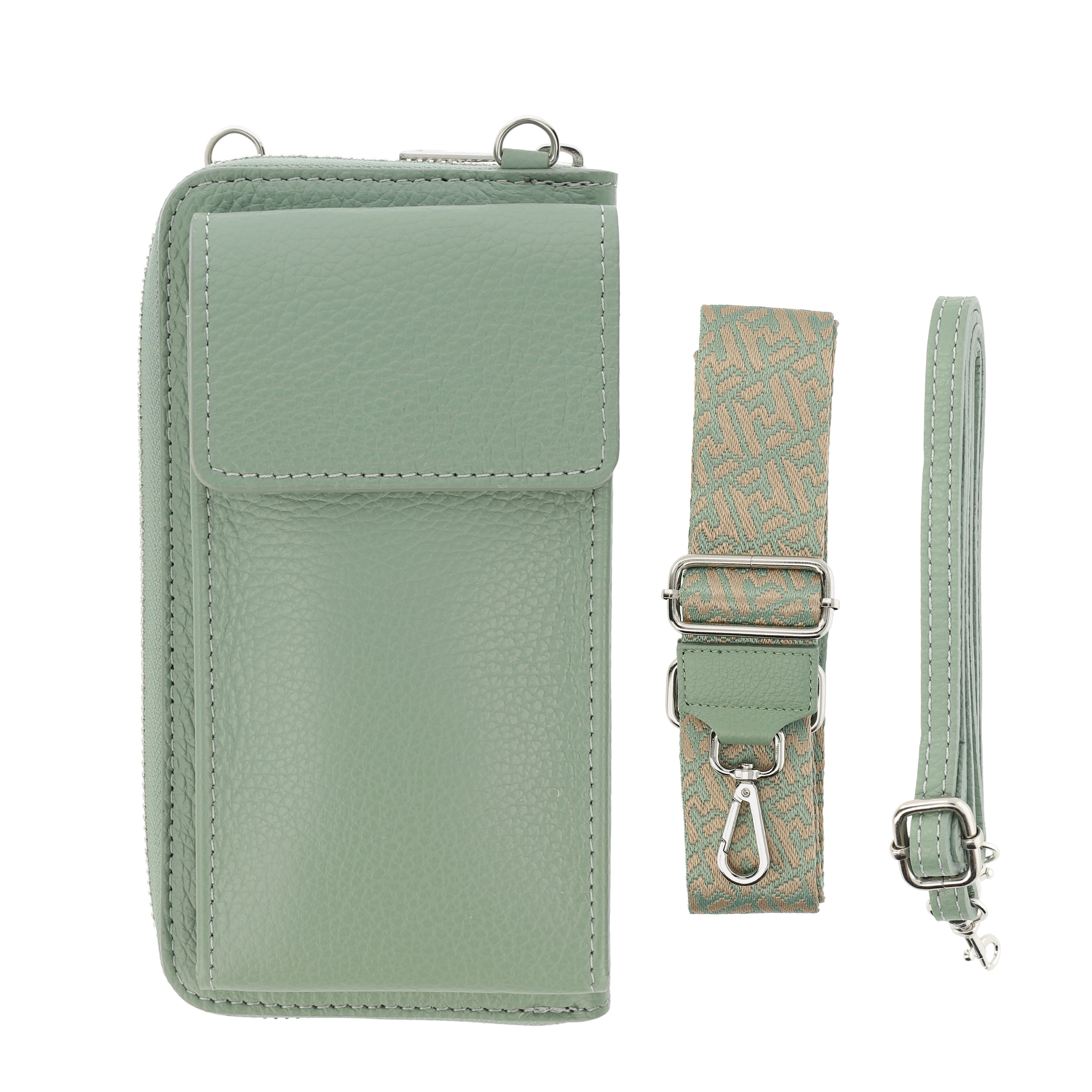 Handytasche mit Geldbörse zum Umhängen, Handytasche Leder, Umhängetasche Damen